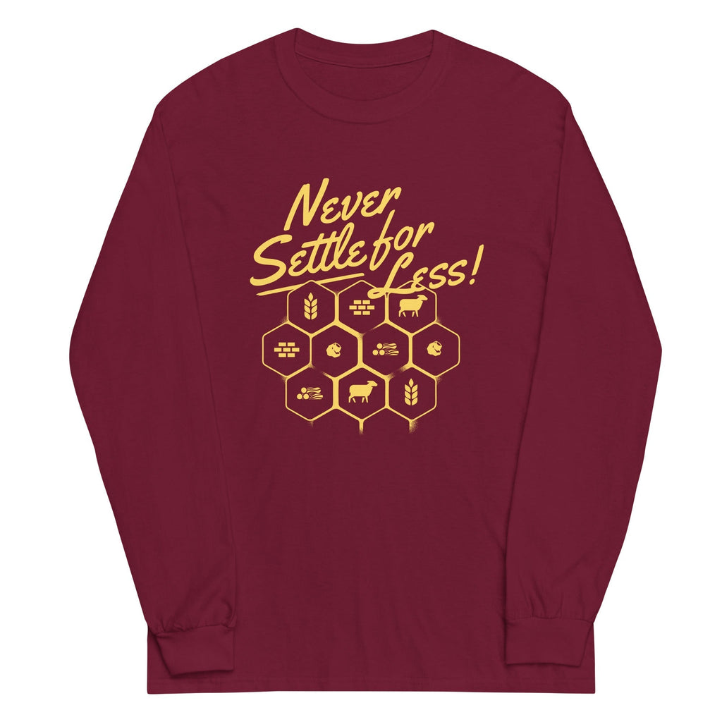 Never Settle For Less Unisex Long Sleeve Tee Hoodie, Sweatshirt | PureTeeCo.com (Image 3)