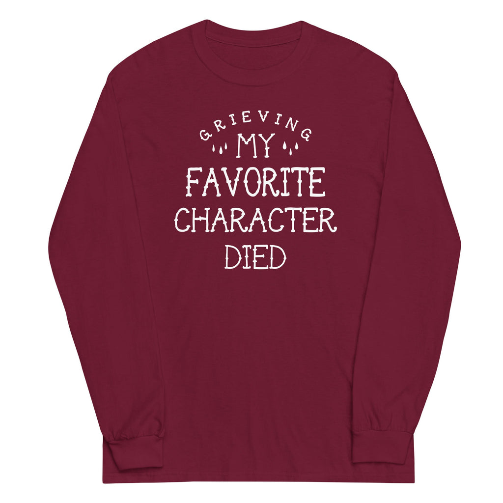 My Favorite Character Died Unisex Long Sleeve Tee Hoodie, Sweatshirt | PureTeeCo.com (Image 2)