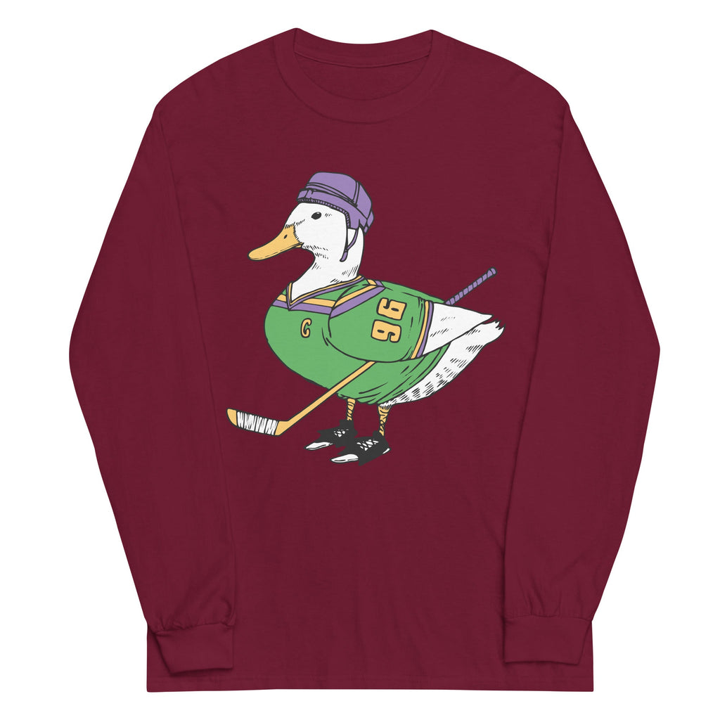 Mighty Duck Unisex Long Sleeve Tee Hoodie, Sweatshirt | PureTeeCo.com (Image 1)