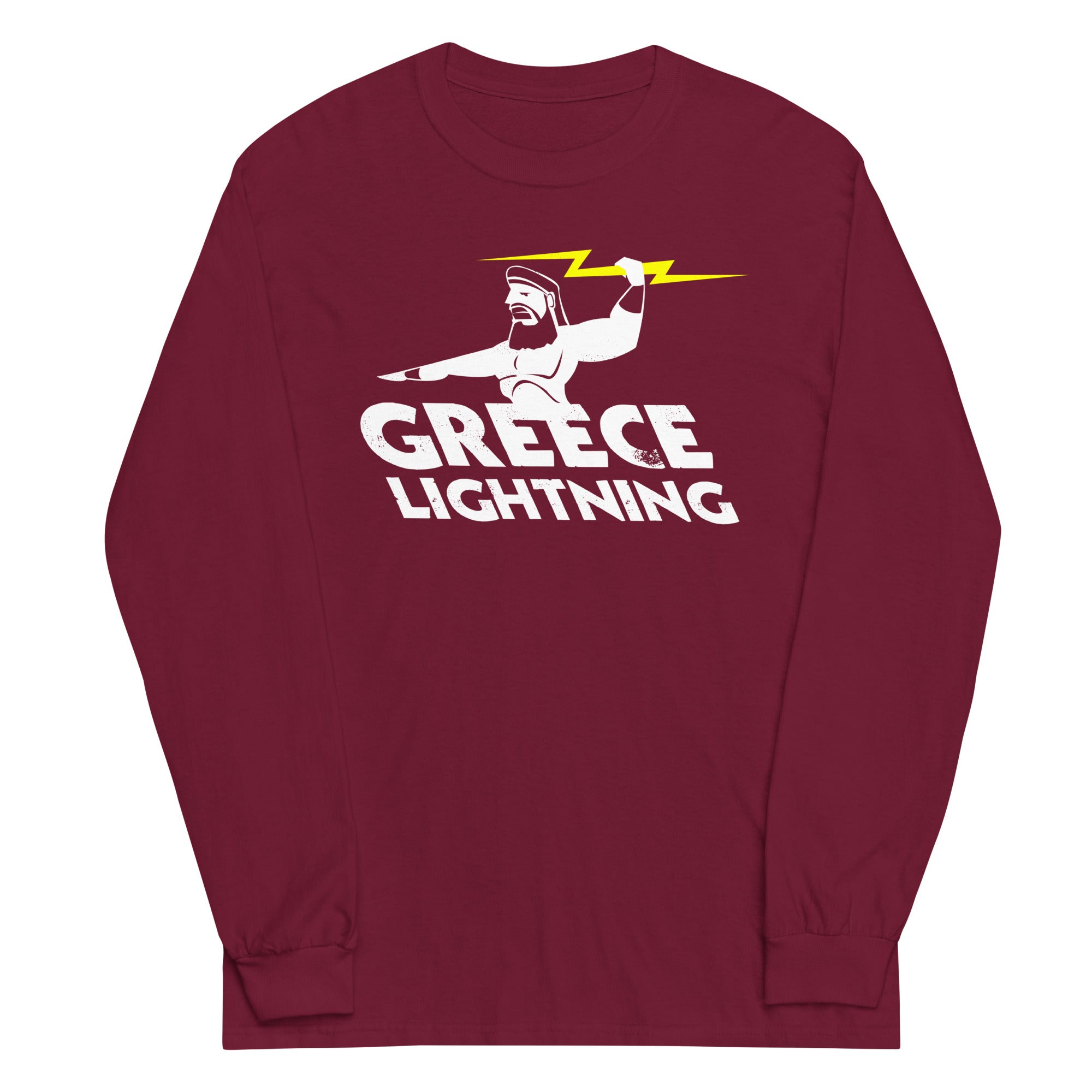 Greece Lightning Unisex Long Sleeve Tee Hoodie, Sweatshirt | PureTeeCo.com (Image 4)