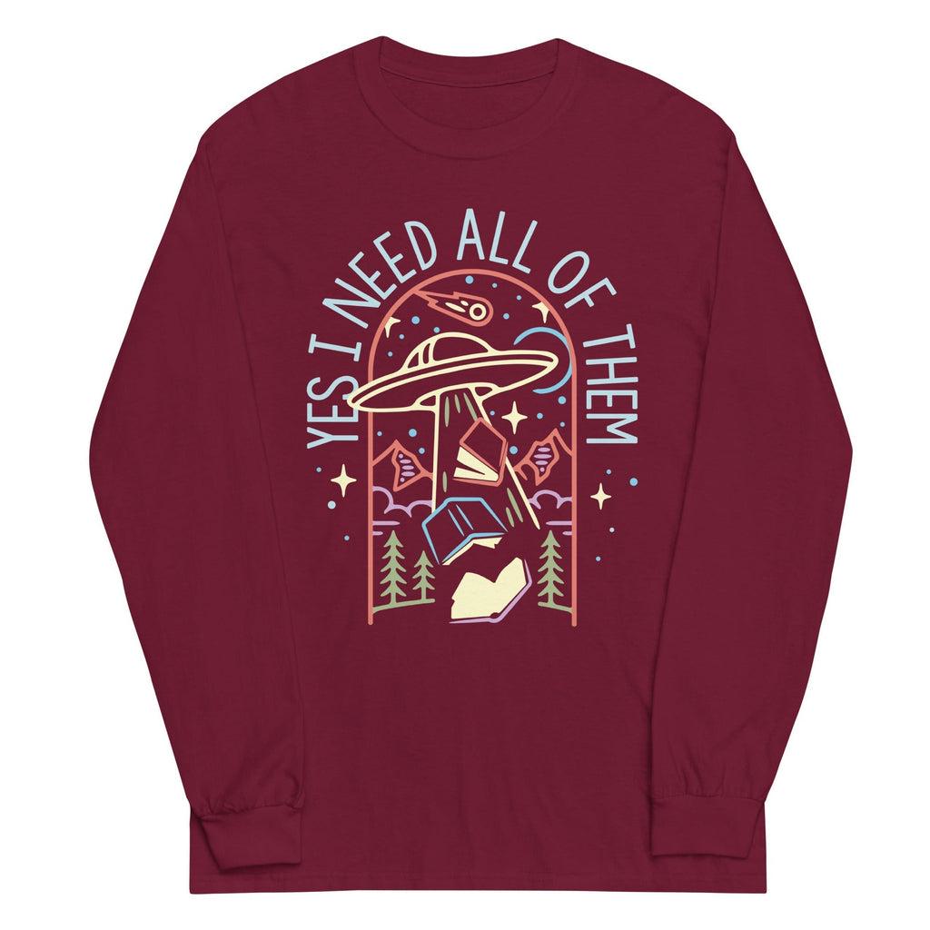 Yes I Need All Of Them Unisex Long Sleeve Tee Hoodie, Sweatshirt | PureTeeCo.com (Image 3)