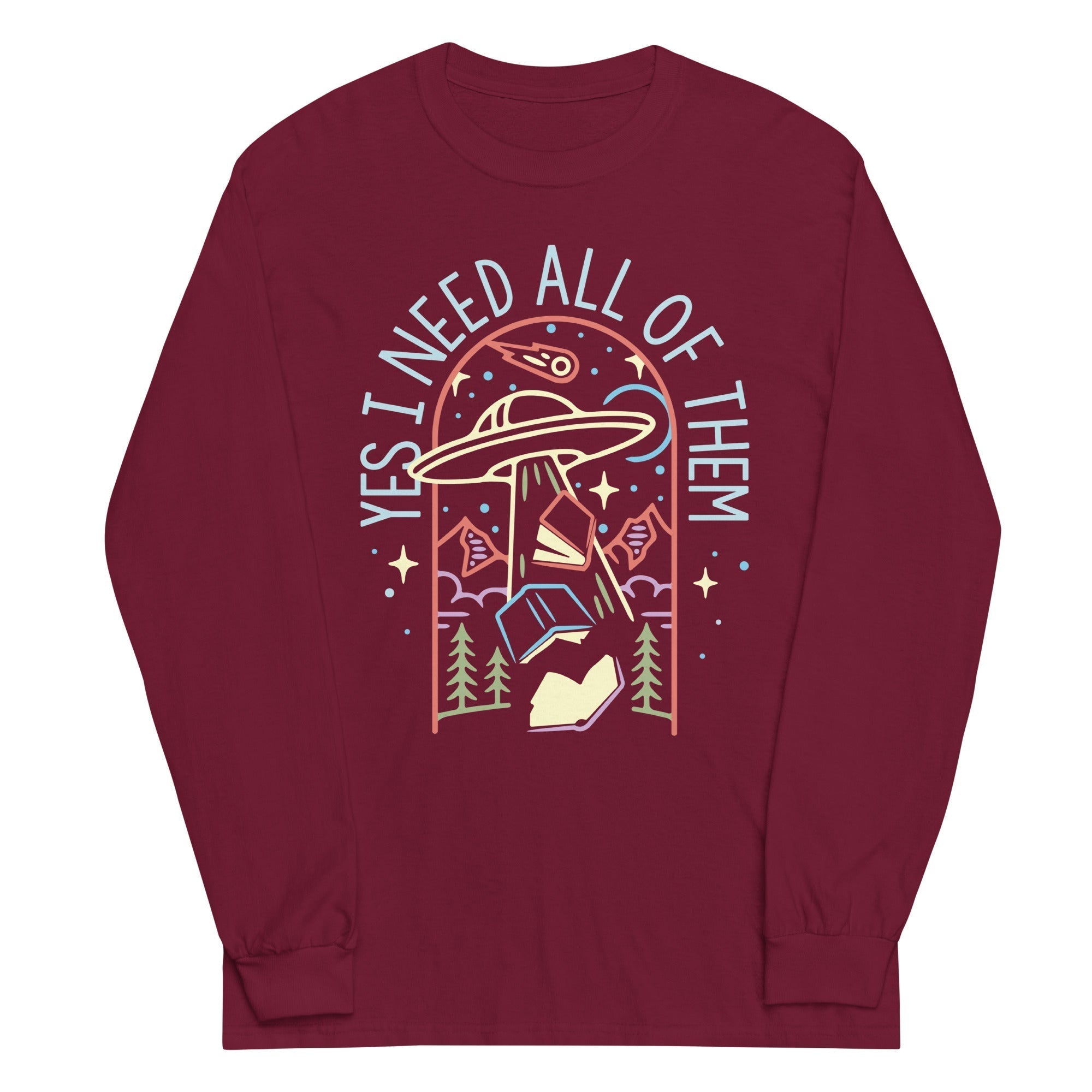 Yes I Need All Of Them Unisex Long Sleeve Tee Hoodie, Sweatshirt | PureTeeCo.com (Image 3)