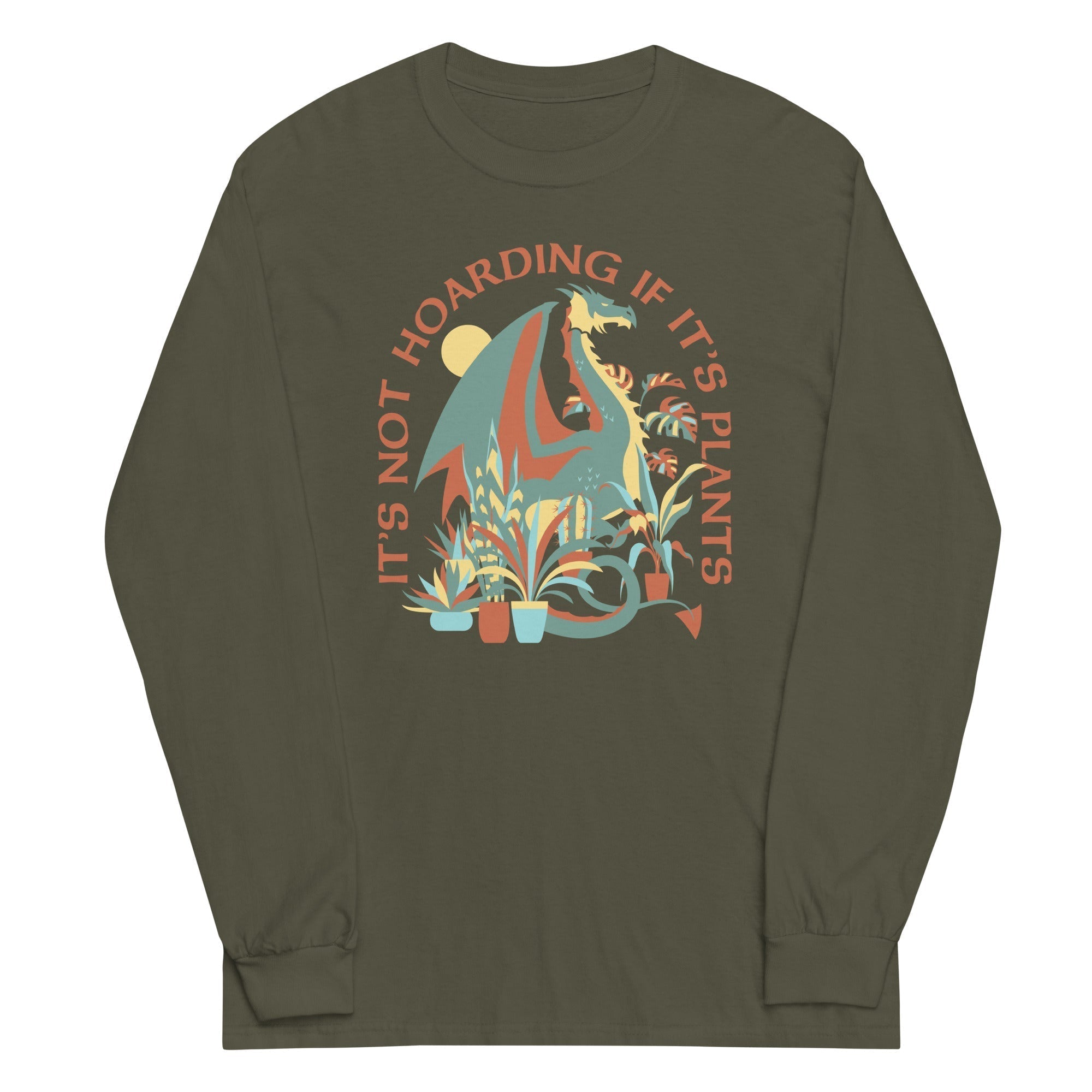 It's Not Hoarding If It's Plants Unisex Long Sleeve Tee Hoodie, Sweatshirt | PureTeeCo.com (Image 3)