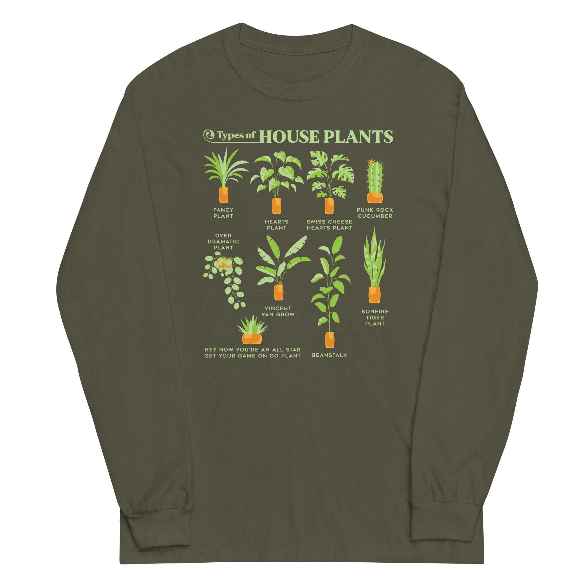 Types Of House Plants Unisex Long Sleeve Tee Hoodie, Sweatshirt | PureTeeCo.com (Image 4)