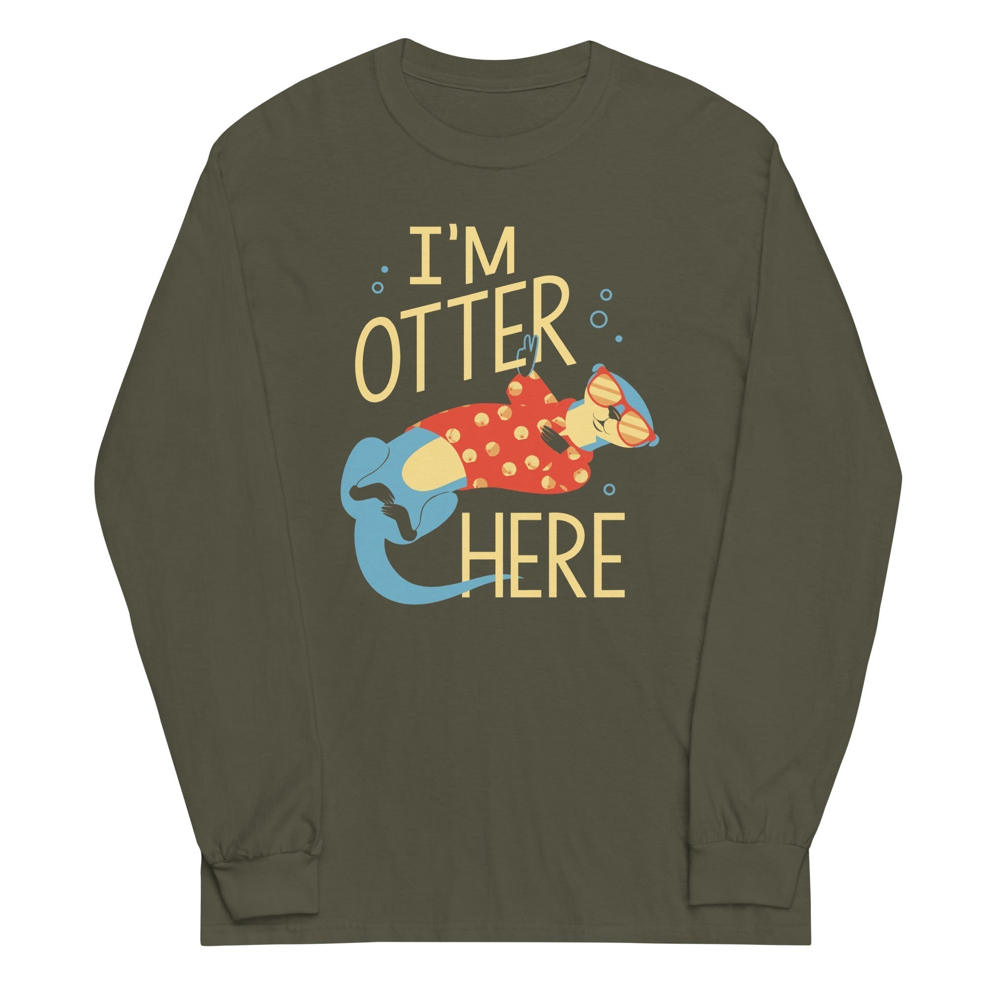 I'm Otter Here Unisex Long Sleeve Tee Hoodie, Sweatshirt | PureTeeCo.com (Image 5)
