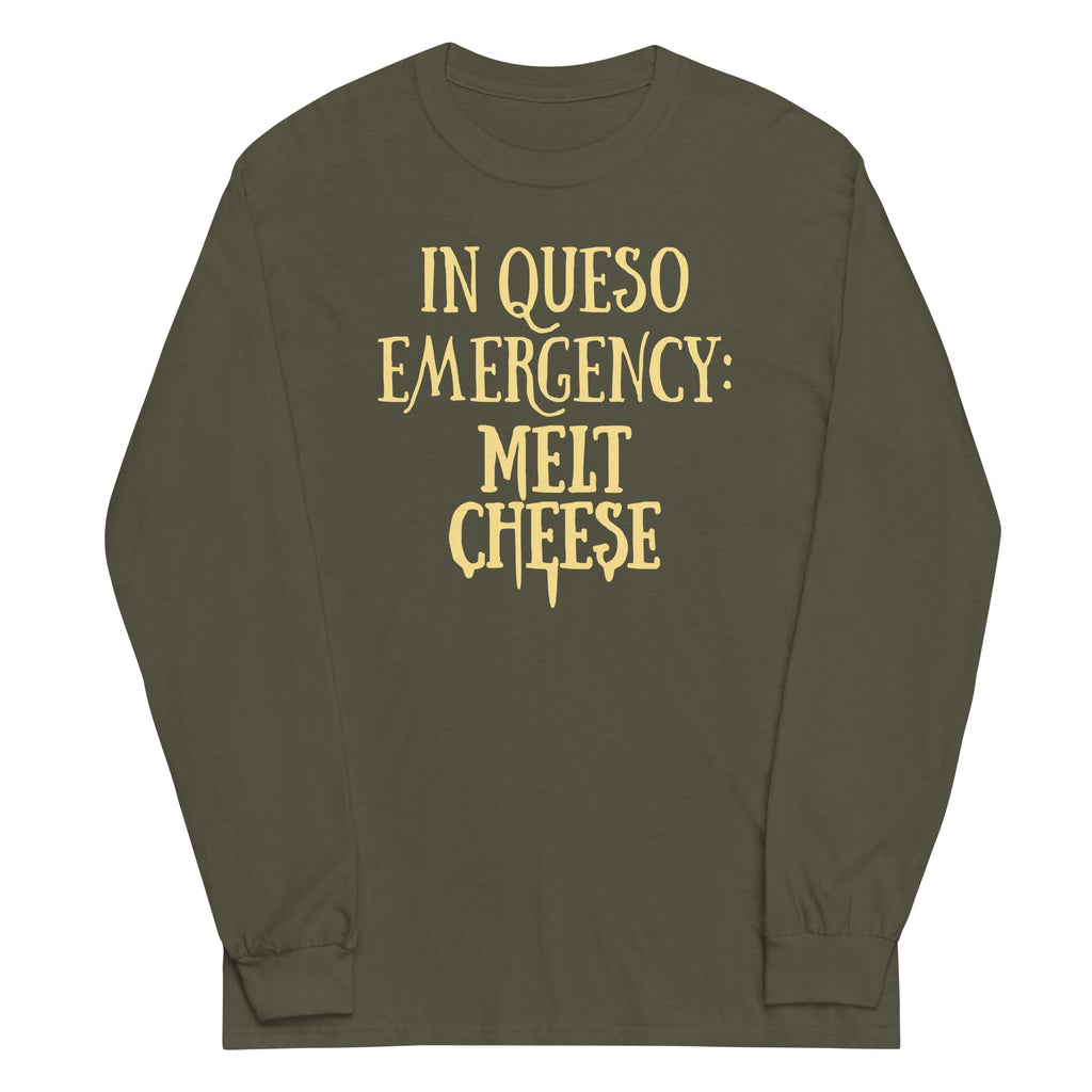 In Queso Emergency: Melt Cheese Unisex Long Sleeve Tee Hoodie, Sweatshirt | PureTeeCo.com (Image 5)