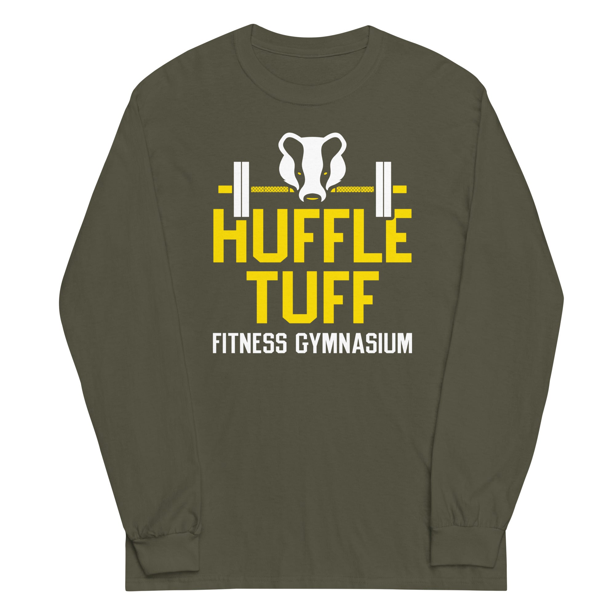 Huffle Tuff Gym Unisex Long Sleeve Tee Hoodie, Sweatshirt | PureTeeCo.com (Image 4)