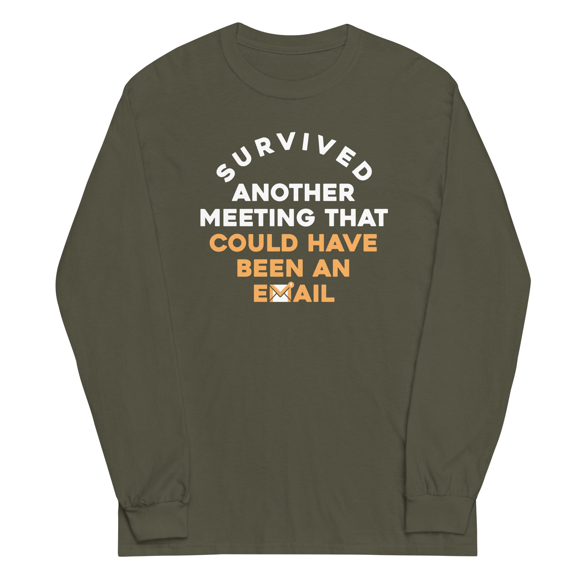 Survived Another Meeting Unisex Long Sleeve Tee Hoodie, Sweatshirt | PureTeeCo.com (Image 4)