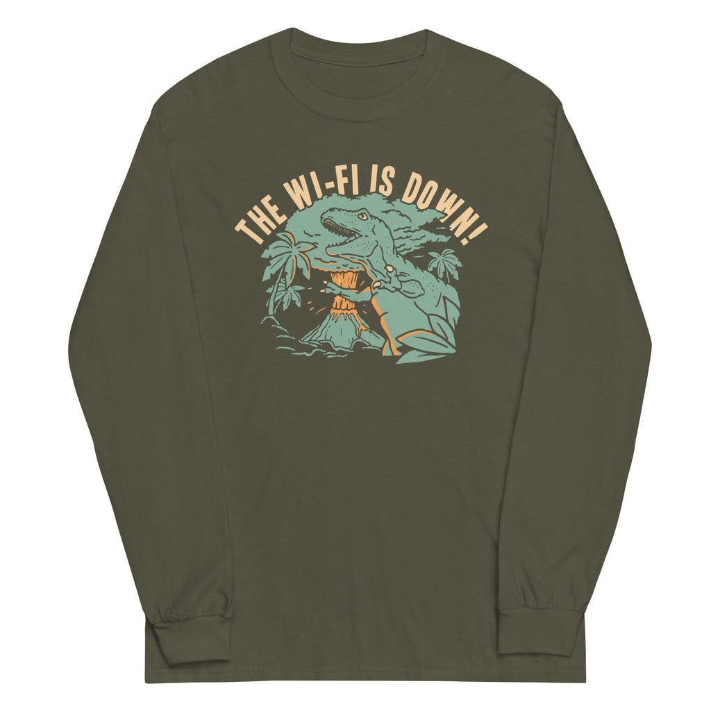 The Wi-Fi Is Down! Unisex Long Sleeve Tee Hoodie, Sweatshirt | PureTeeCo.com (Image 1)