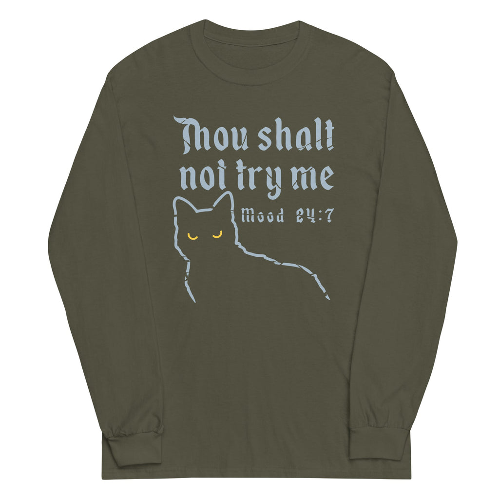 Thou Shalt Not Try Me Unisex Long Sleeve Tee Hoodie, Sweatshirt | PureTeeCo.com (Image 3)