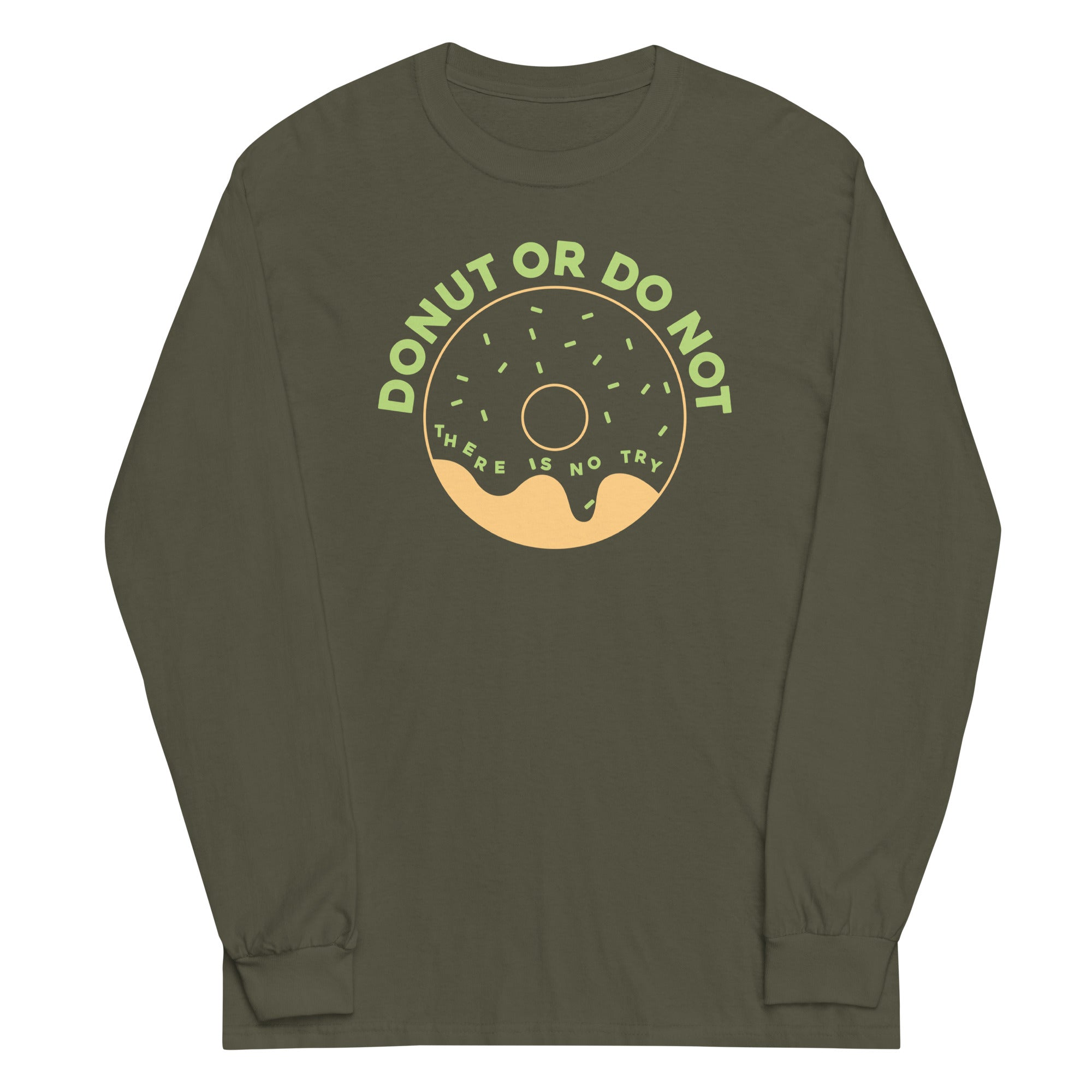 Donut Or Do Not Unisex Long Sleeve Tee Hoodie, Sweatshirt | PureTeeCo.com (Image 3)