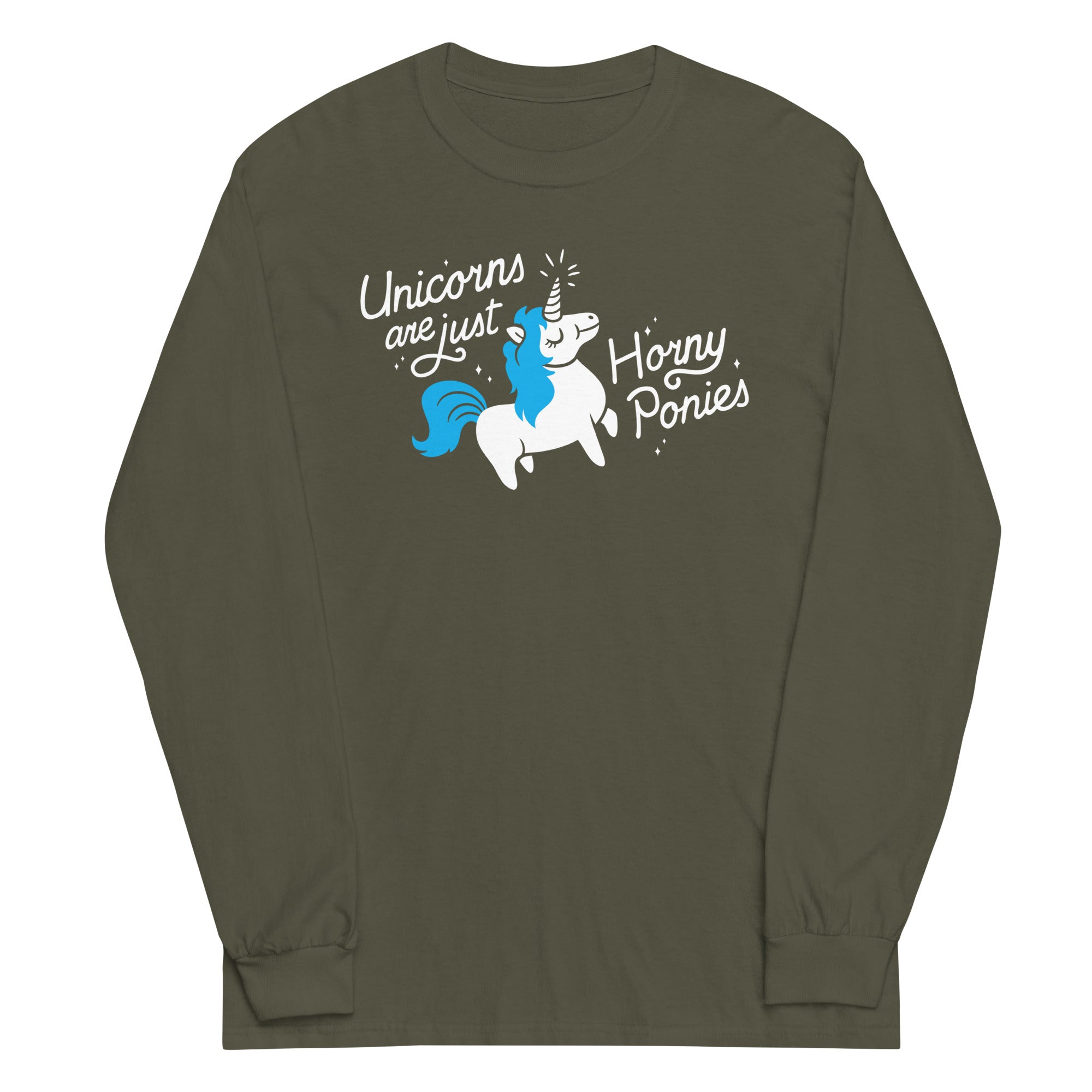 Unicorns Are Just Horny Ponies Unisex Long Sleeve Tee Hoodie, Sweatshirt | PureTeeCo.com (Image 5)