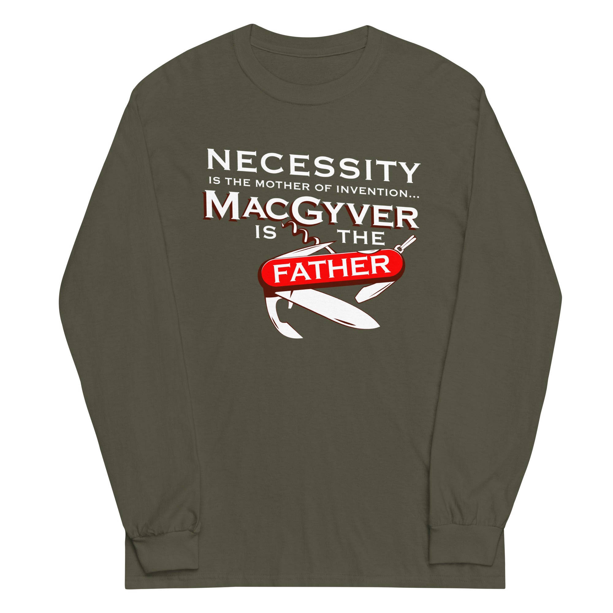 Necessity Is The Mother Unisex Long Sleeve Tee Hoodie, Sweatshirt | PureTeeCo.com (Image 4)
