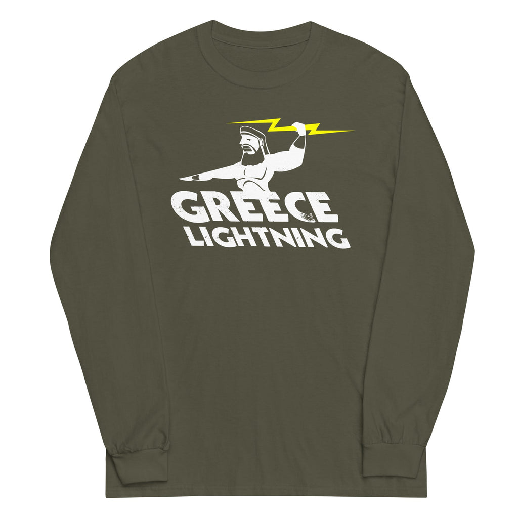 Greece Lightning Unisex Long Sleeve Tee Hoodie, Sweatshirt | PureTeeCo.com (Image 5)