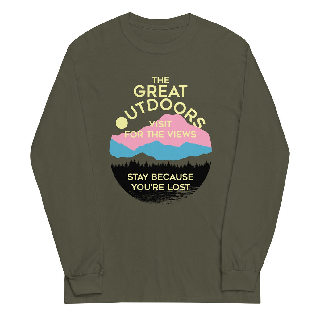 The Great Outdoors Unisex Long Sleeve Tee Hoodie, Sweatshirt | PureTeeCo.com (Image 3)
