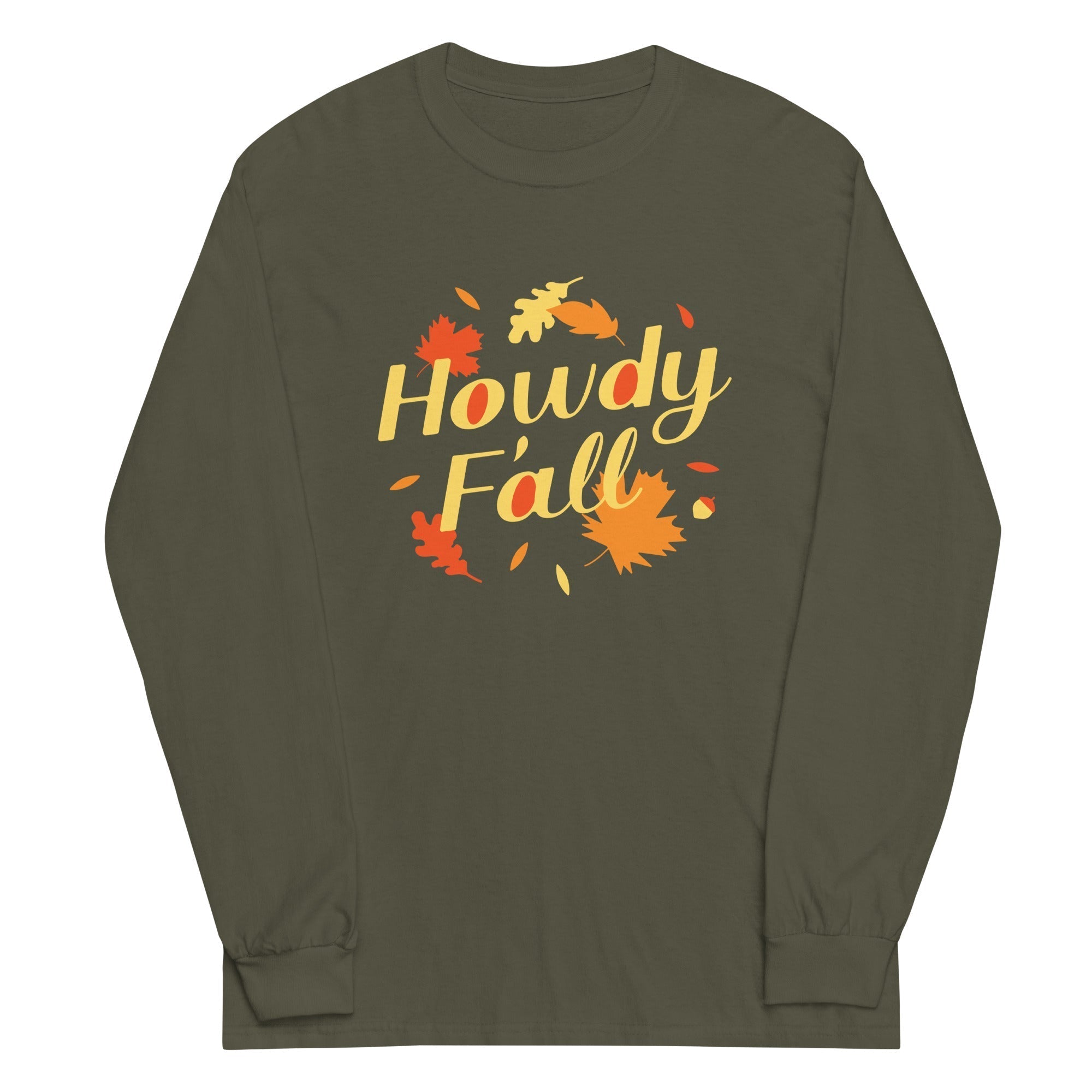Howdy F'all Unisex Long Sleeve Tee Hoodie, Sweatshirt | PureTeeCo.com (Image 5)