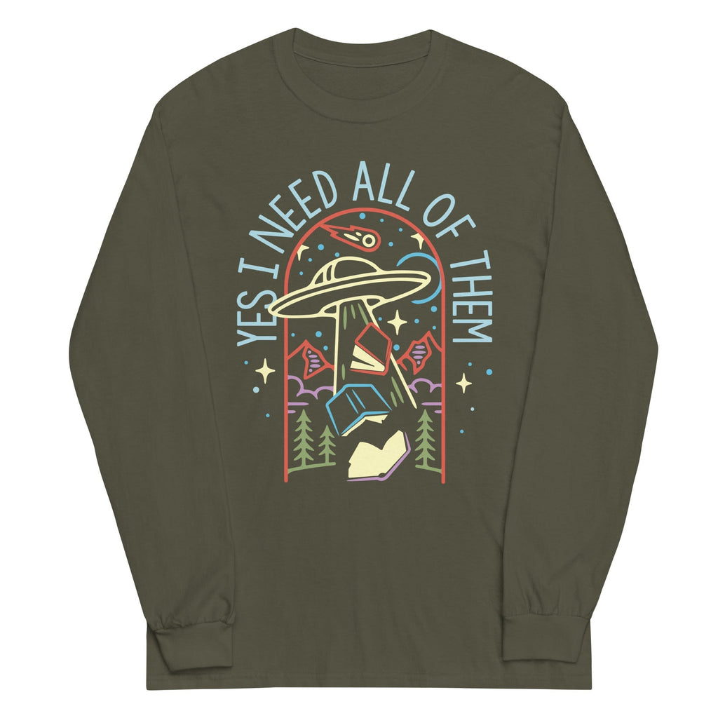 Yes I Need All Of Them Unisex Long Sleeve Tee Hoodie, Sweatshirt | PureTeeCo.com (Image 5)