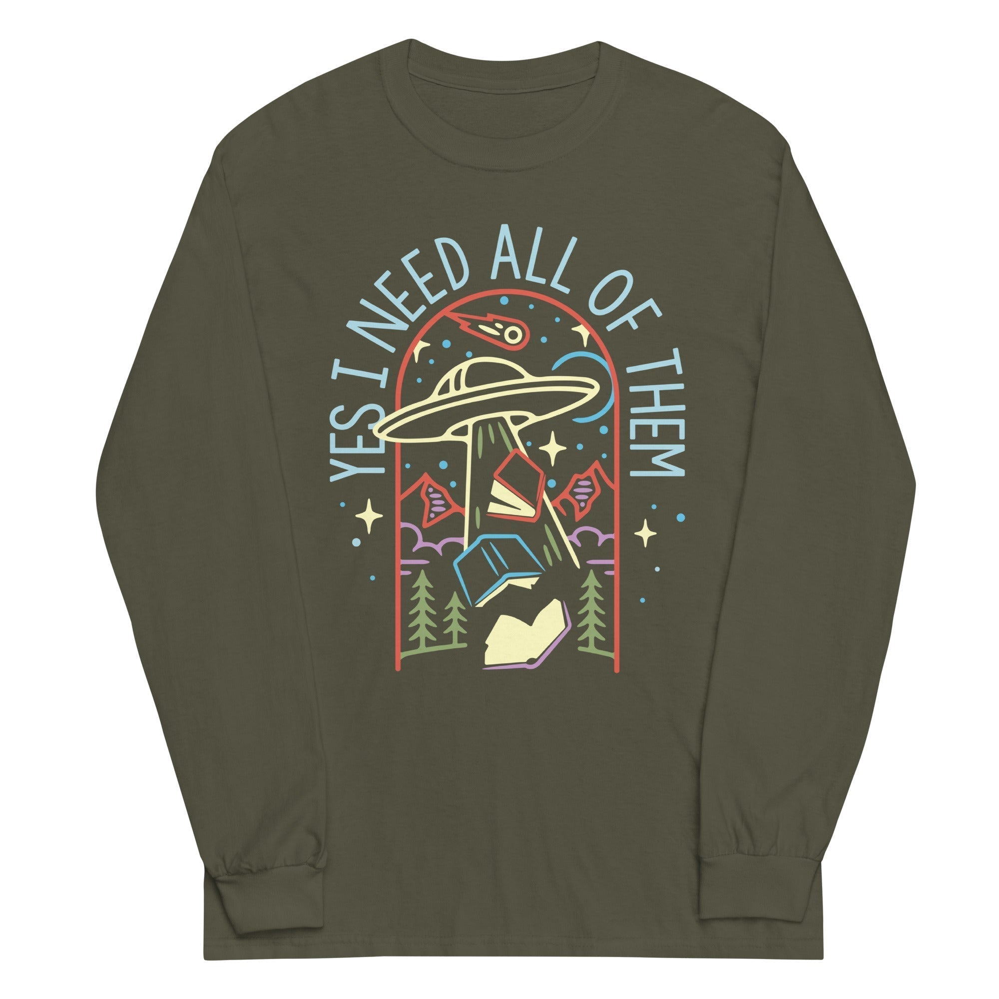 Yes I Need All Of Them Unisex Long Sleeve Tee Hoodie, Sweatshirt | PureTeeCo.com (Image 5)
