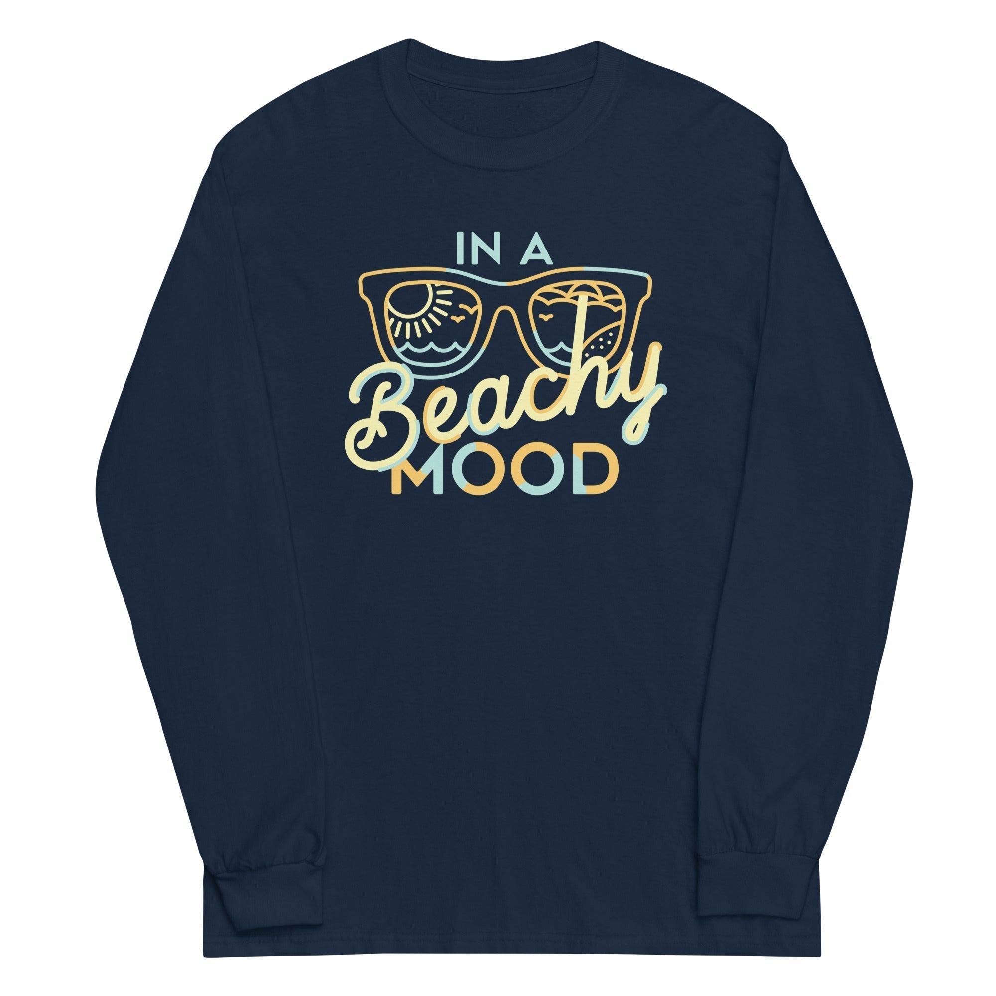 In A Beachy Mood Unisex Long Sleeve Tee Hoodie, Sweatshirt | PureTeeCo.com (Image 3)