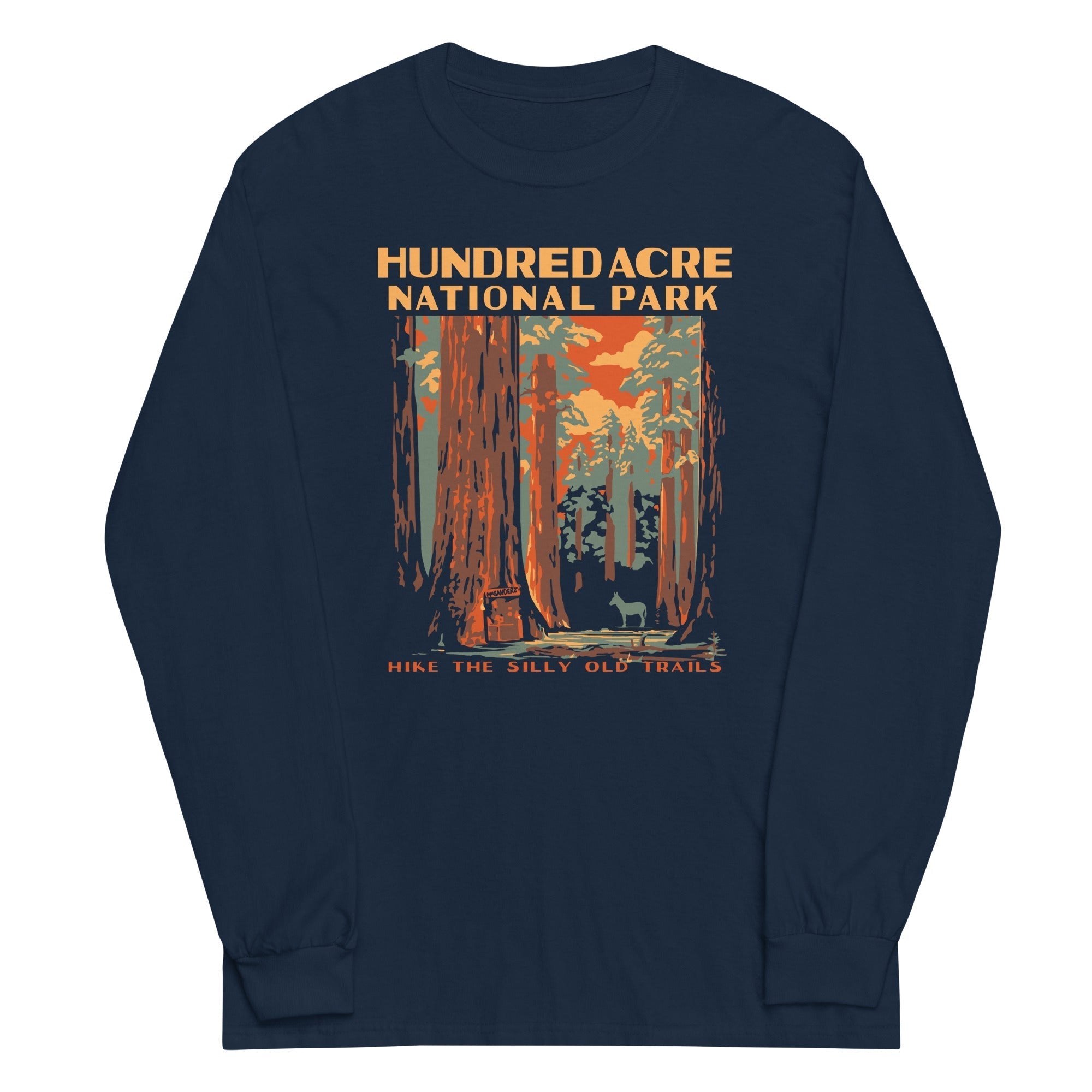 Hundred Acre National Park Unisex Long Sleeve Tee Hoodie, Sweatshirt | PureTeeCo.com (Image 1)