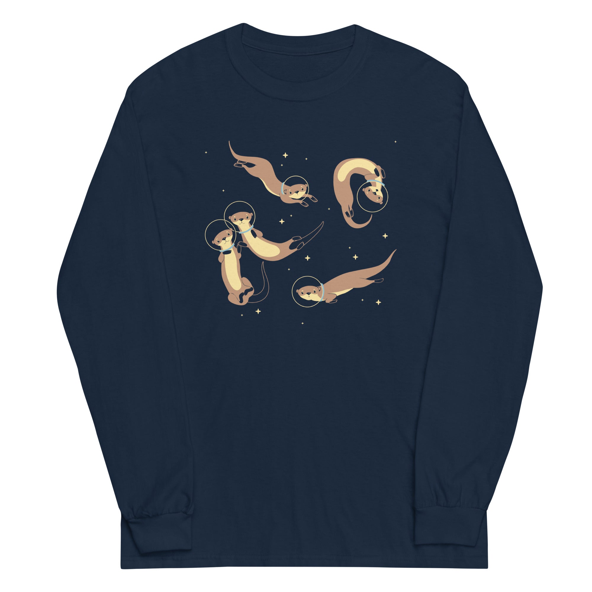 Otter Space Unisex Long Sleeve Tee Hoodie, Sweatshirt | PureTeeCo.com (Image 2)