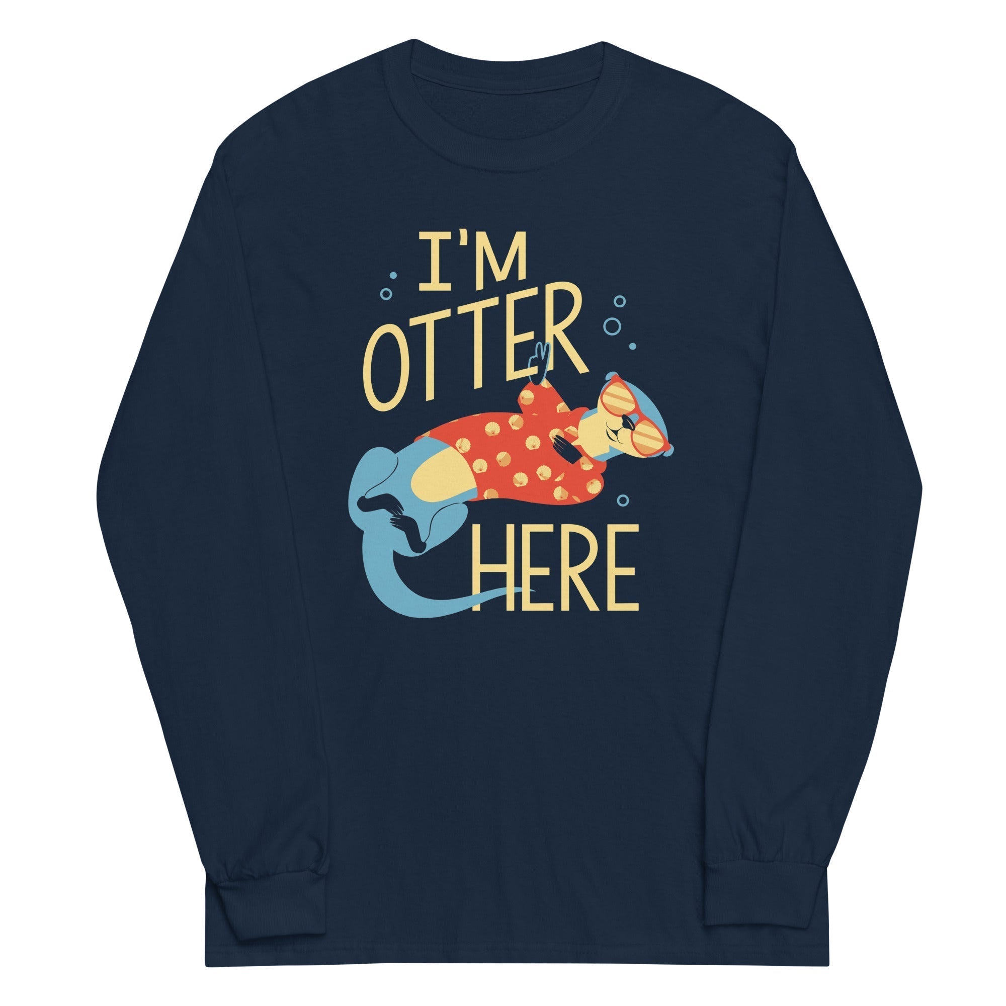 I'm Otter Here Unisex Long Sleeve Tee Hoodie, Sweatshirt | PureTeeCo.com (Image 3)