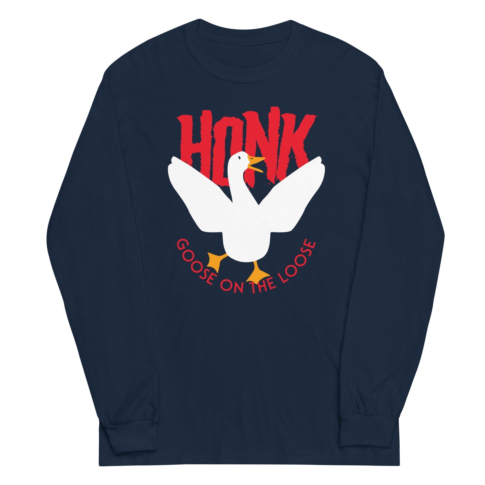 Honk Goose On The Loose Unisex Long Sleeve Tee Hoodie, Sweatshirt | PureTeeCo.com (Image 2)