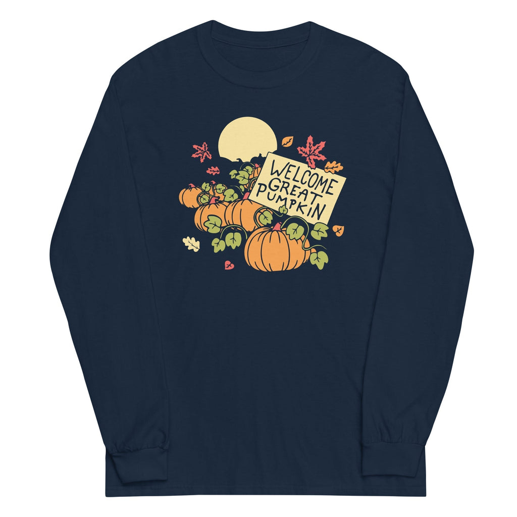 Welcome Great Pumpkin Unisex Long Sleeve Tee Hoodie, Sweatshirt | PureTeeCo.com (Image 2)