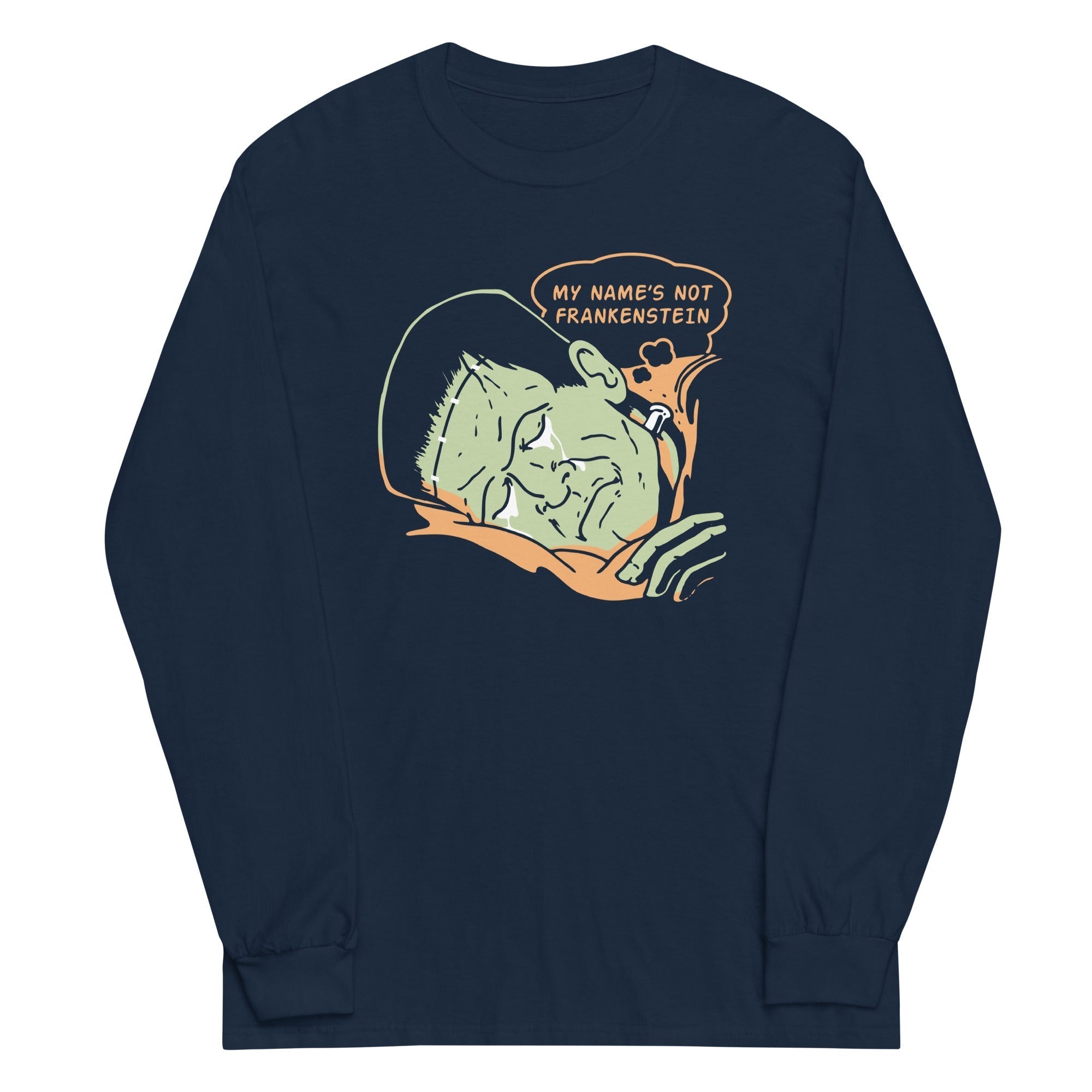 My Name's Not Frankenstein Unisex Long Sleeve Tee Hoodie, Sweatshirt | PureTeeCo.com (Image 3)