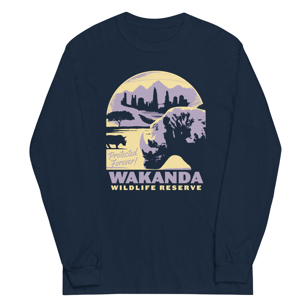 Wakanda Wildlife Reserve Unisex Long Sleeve Tee Hoodie, Sweatshirt | PureTeeCo.com (Image 2)