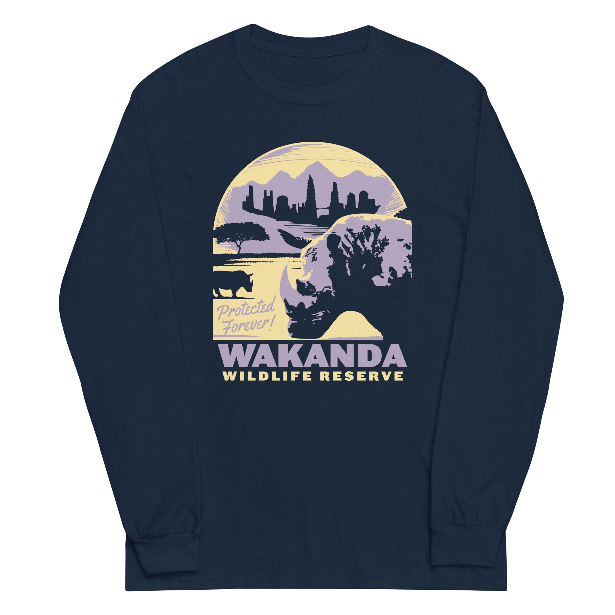 Wakanda Wildlife Reserve Unisex Long Sleeve Tee Hoodie, Sweatshirt | PureTeeCo.com (Image 2)
