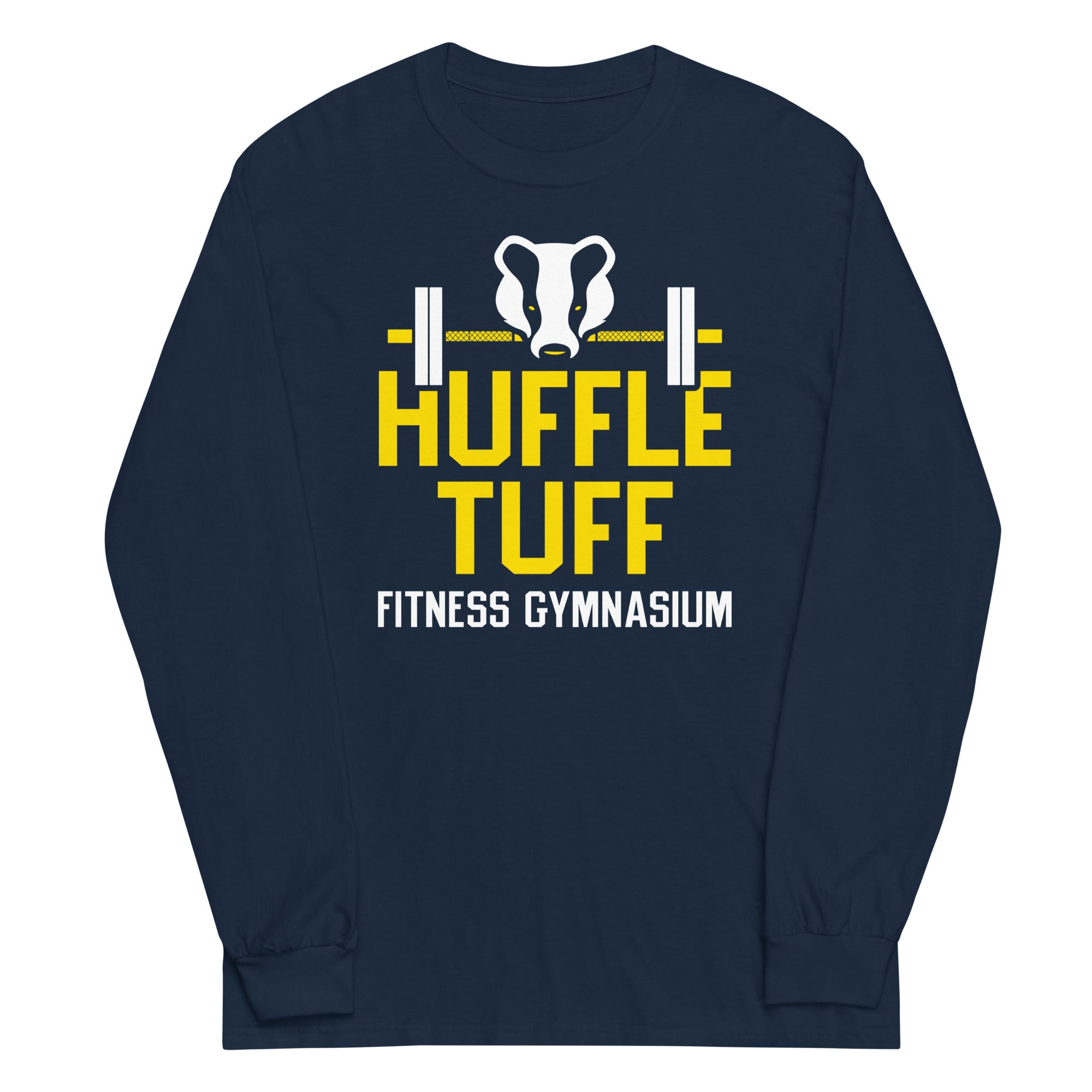 Huffle Tuff Gym Unisex Long Sleeve Tee Hoodie, Sweatshirt | PureTeeCo.com (Image 2)