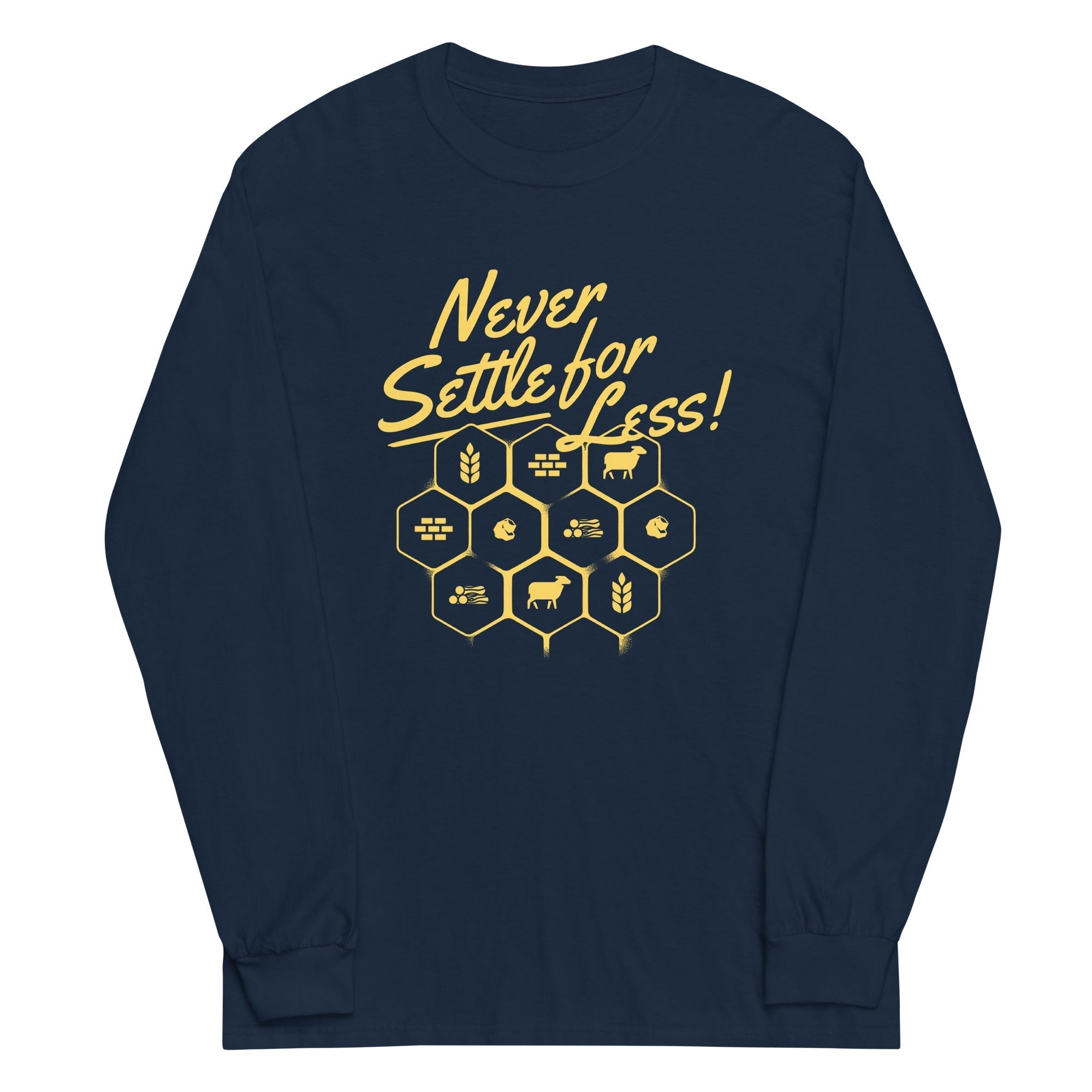 Never Settle For Less Unisex Long Sleeve Tee Hoodie, Sweatshirt | PureTeeCo.com (Image 1)