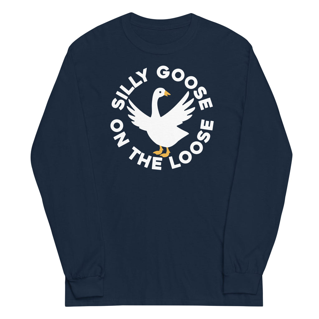 Silly Goose On The Loose Unisex Long Sleeve Tee Hoodie, Sweatshirt | PureTeeCo.com (Image 3)
