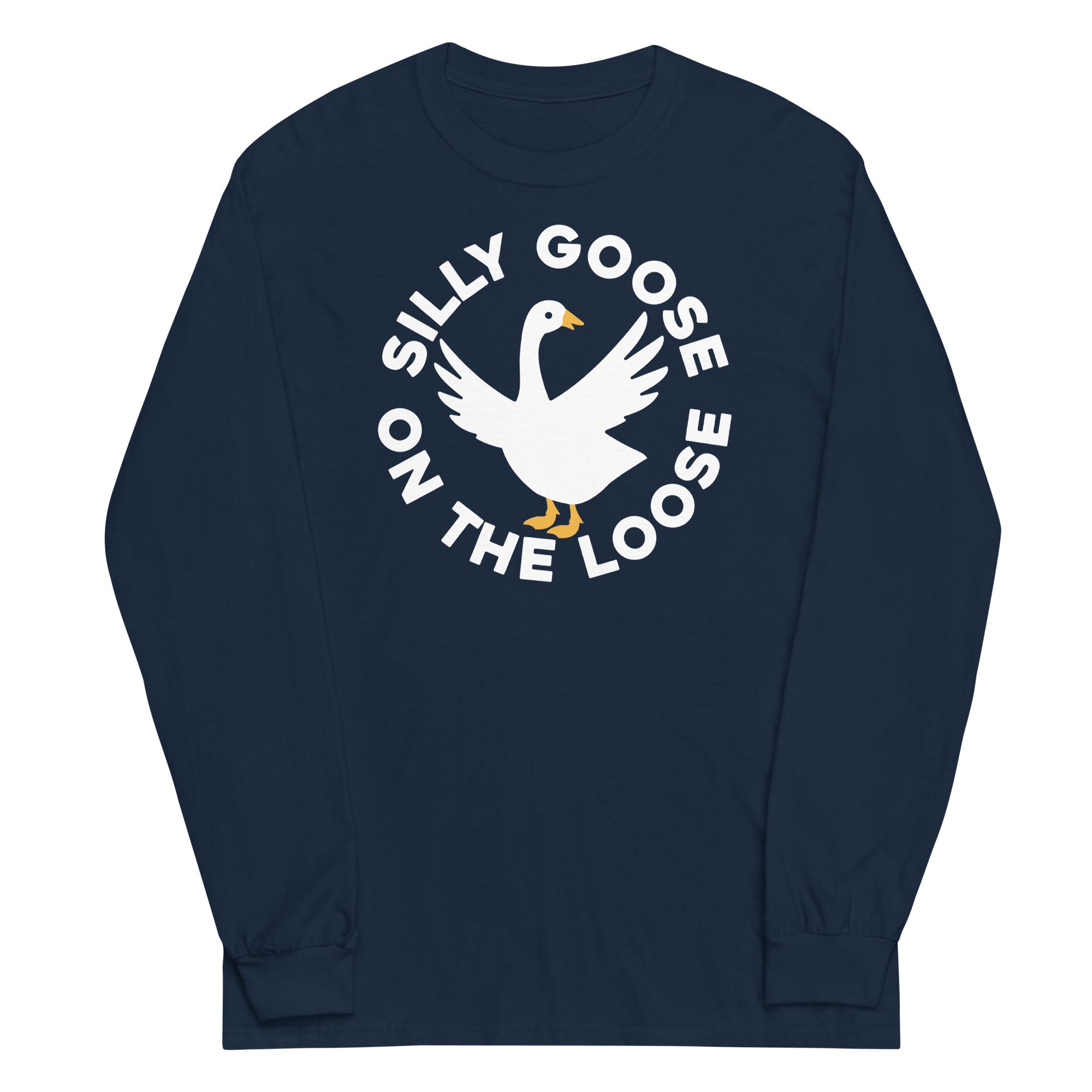 Silly Goose On The Loose Unisex Long Sleeve Tee Hoodie, Sweatshirt | PureTeeCo.com (Image 3)