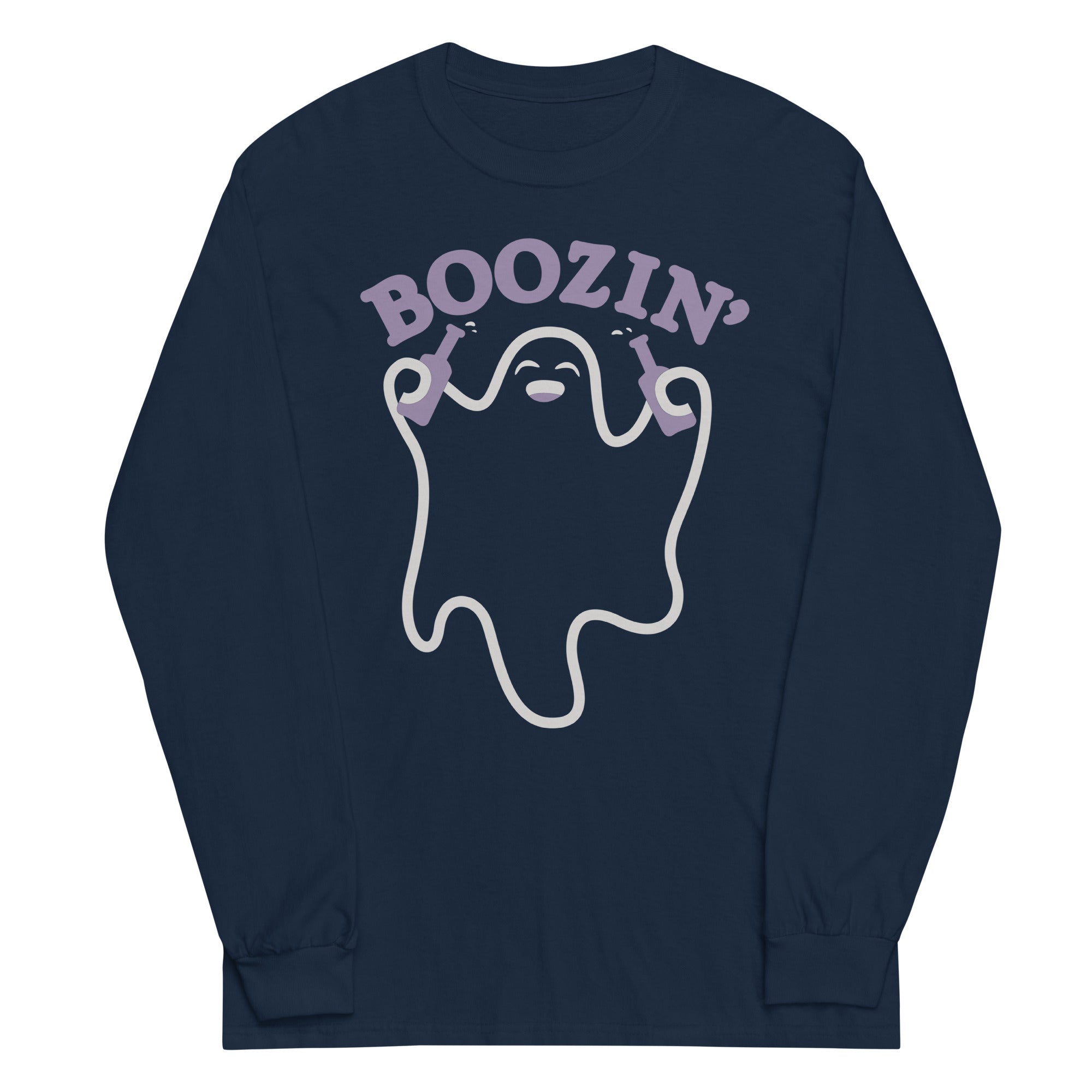 Boozin' Unisex Long Sleeve Tee Hoodie, Sweatshirt | PureTeeCo.com (Image 2)
