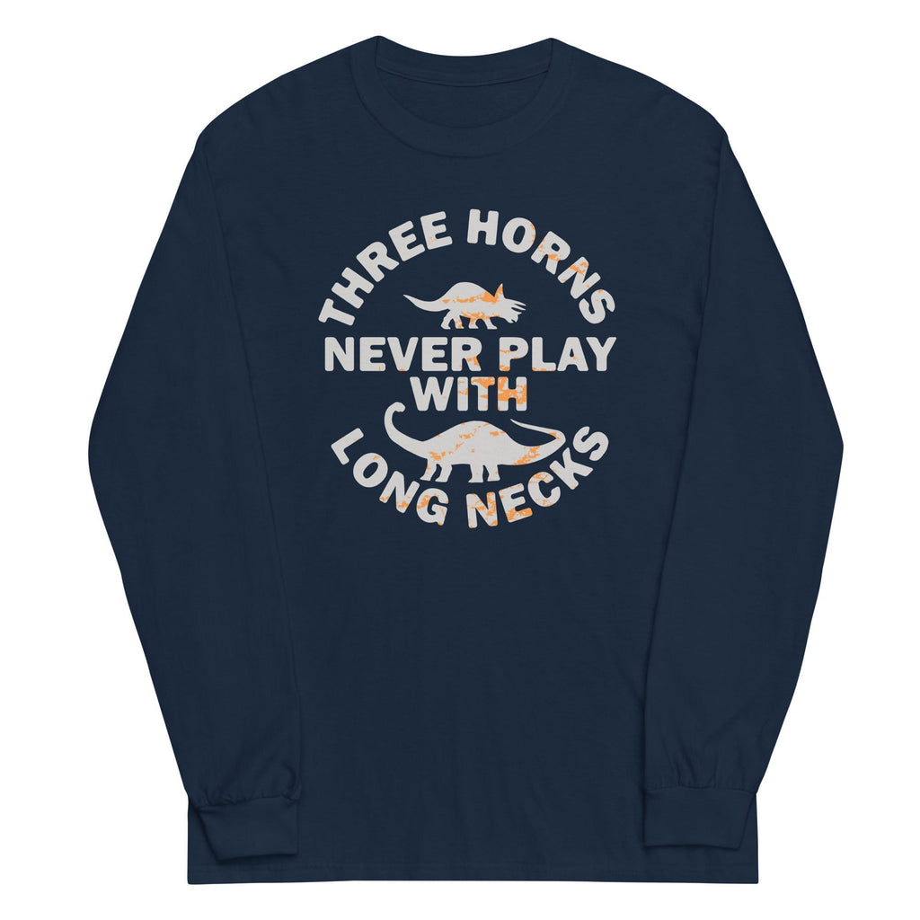 Three Horns Never Play With Long Necks Unisex Long Sleeve Tee Hoodie, Sweatshirt | PureTeeCo.com (Image 2)