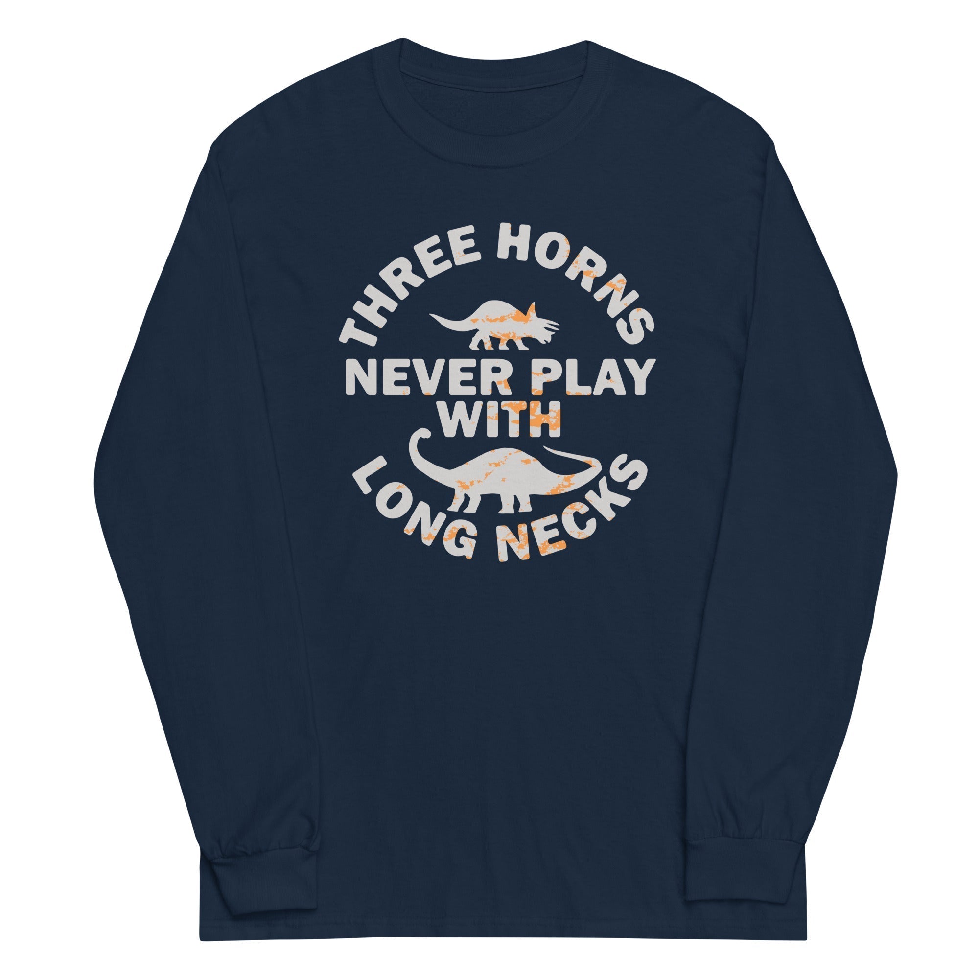 Three Horns Never Play With Long Necks Unisex Long Sleeve Tee Hoodie, Sweatshirt | PureTeeCo.com (Image 2)