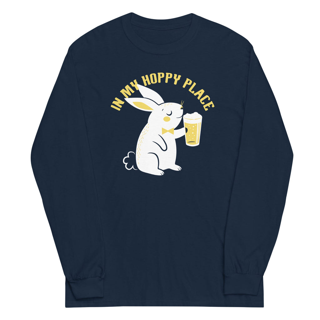 In My Hoppy Place Unisex Long Sleeve Tee Hoodie, Sweatshirt | PureTeeCo.com (Image 3)