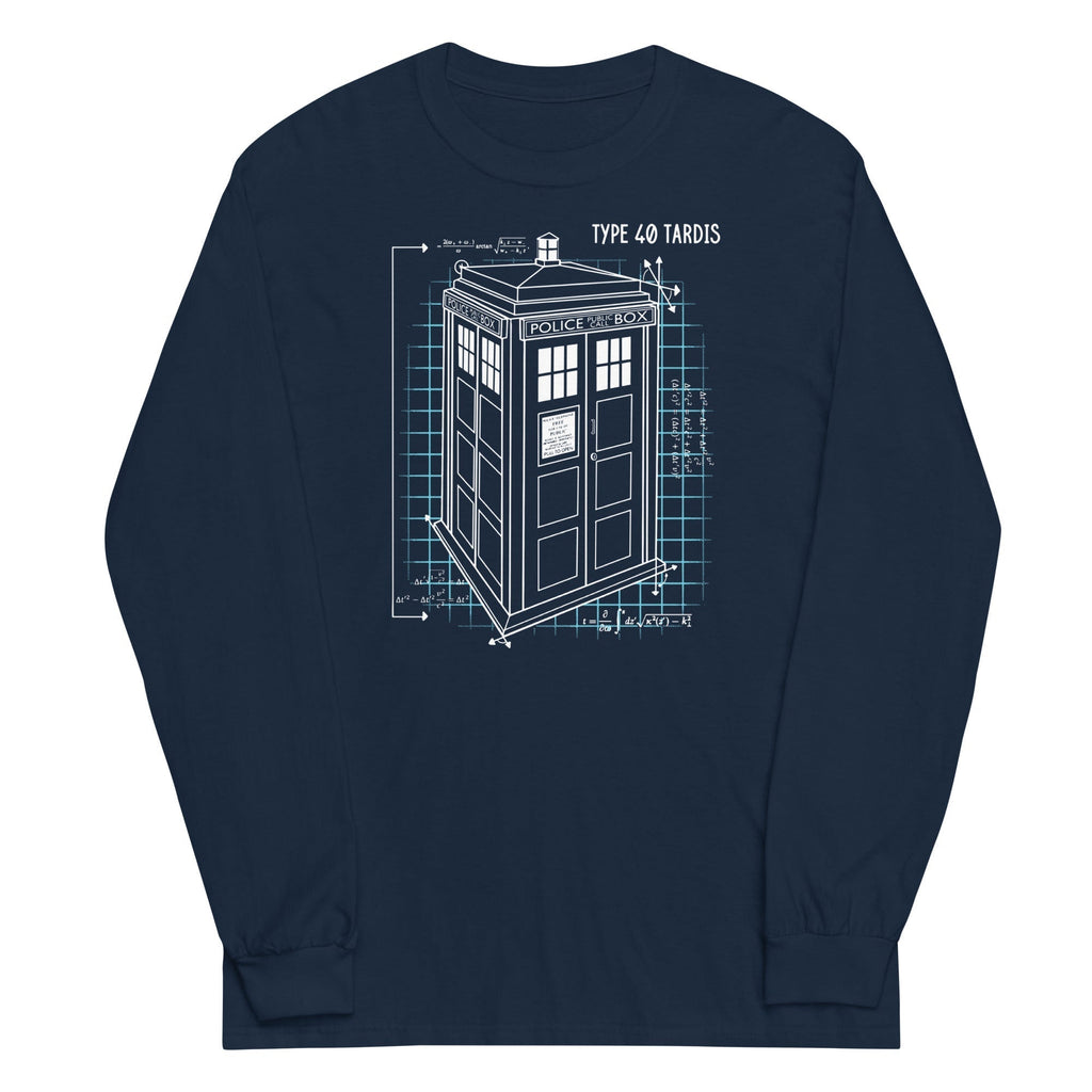 Type 40 Tardis Unisex Long Sleeve Tee Hoodie, Sweatshirt | PureTeeCo.com (Image 3)