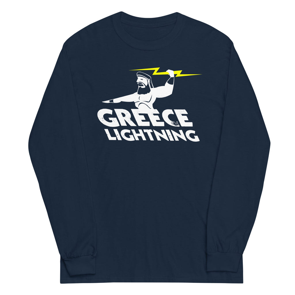 Greece Lightning Unisex Long Sleeve Tee Hoodie, Sweatshirt | PureTeeCo.com (Image 3)