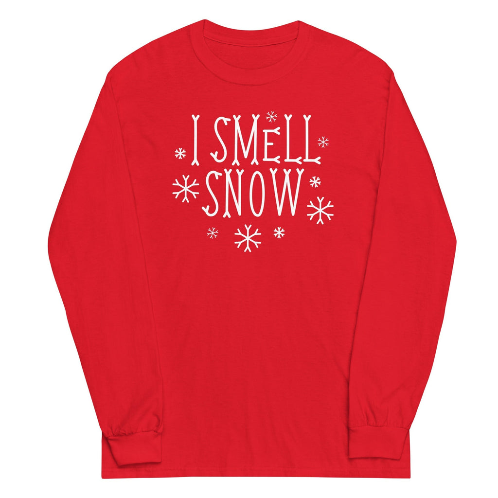 I Smell Snow Unisex Long Sleeve Tee Hoodie, Sweatshirt | PureTeeCo.com (Image 5)