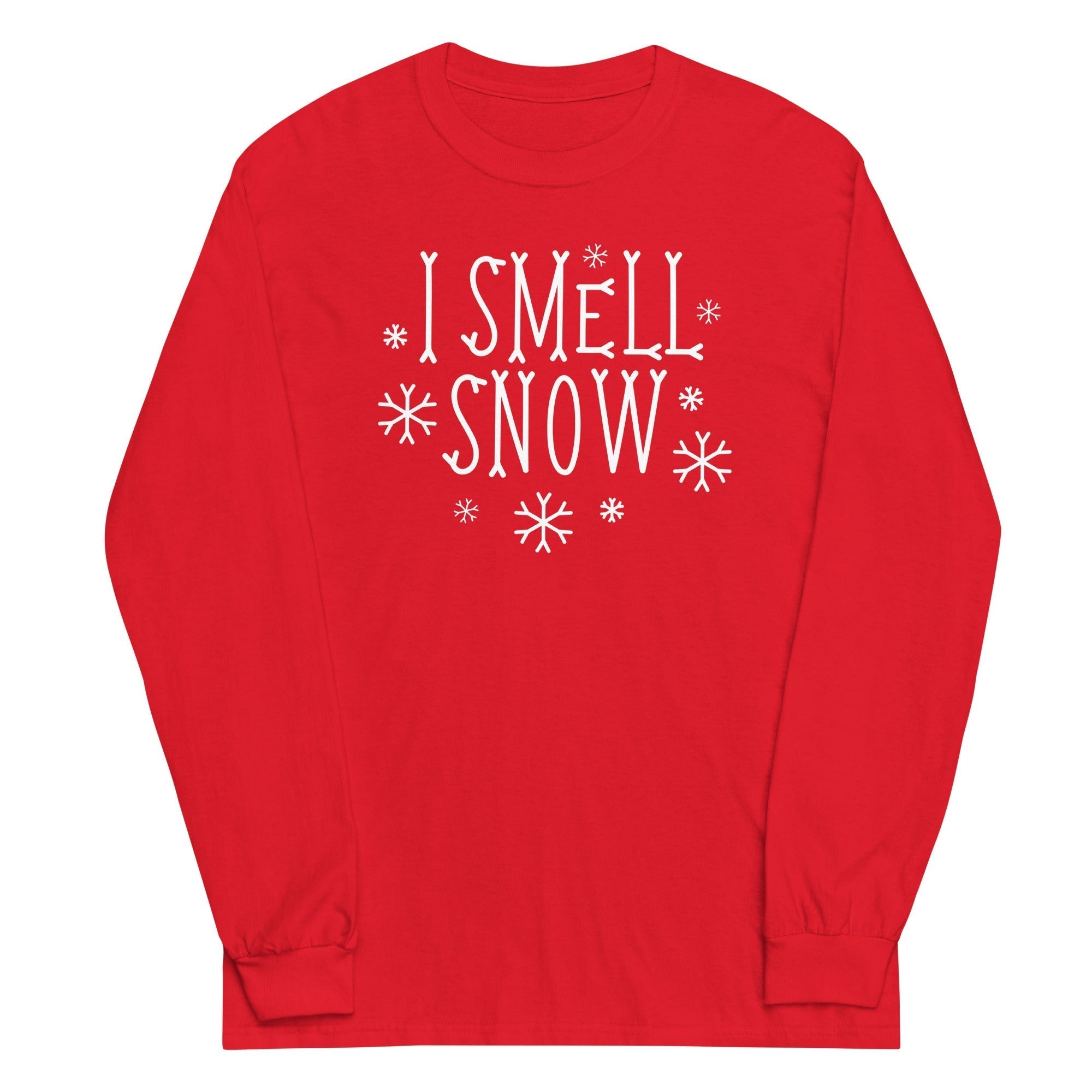 I Smell Snow Unisex Long Sleeve Tee Hoodie, Sweatshirt | PureTeeCo.com (Image 5)