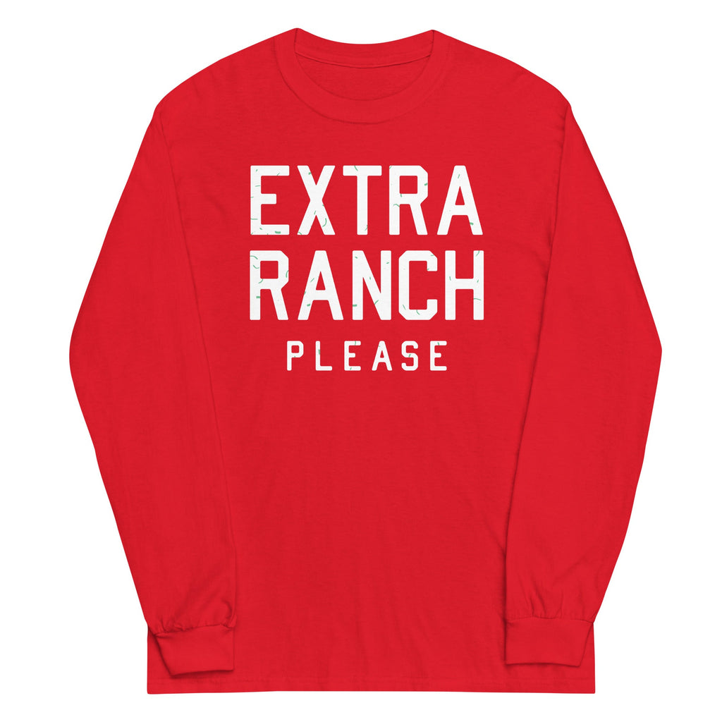 Extra Ranch Please Unisex Long Sleeve Tee Hoodie, Sweatshirt | PureTeeCo.com (Image 4)