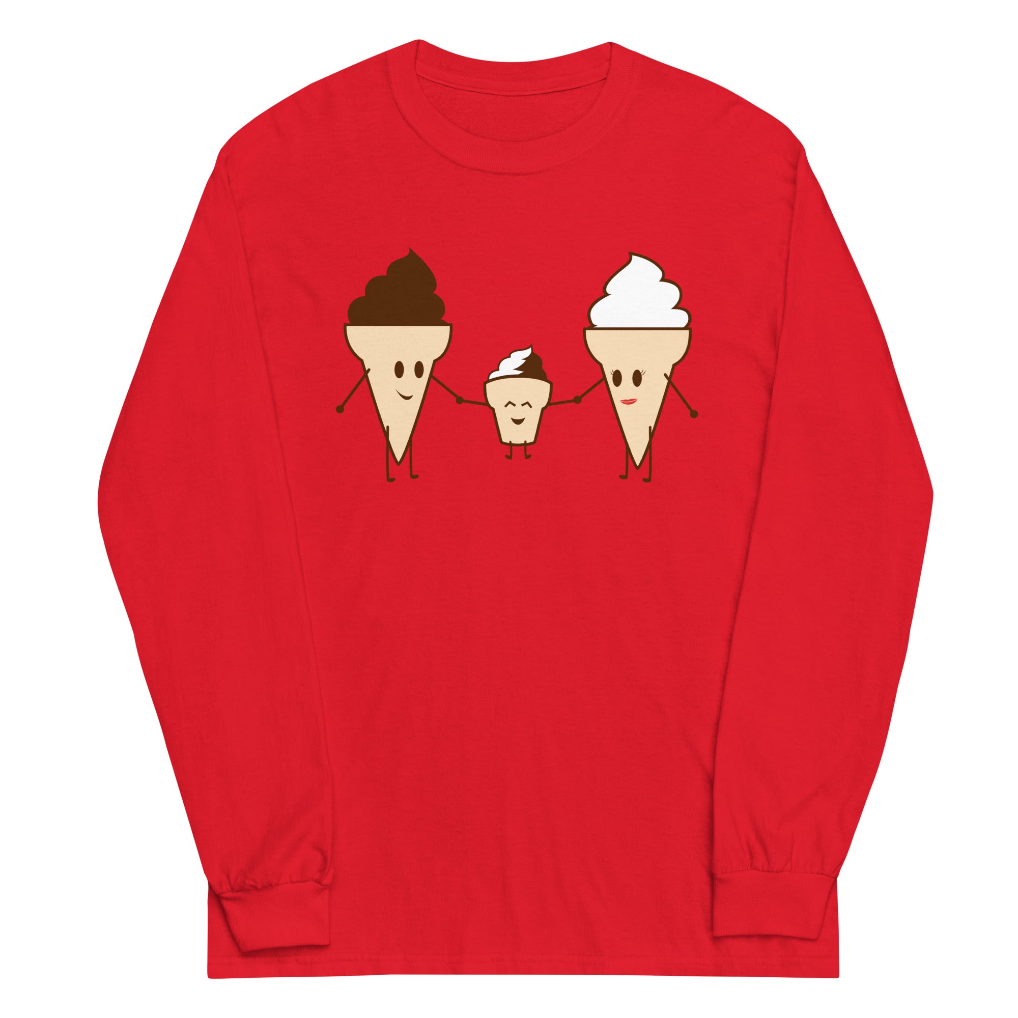 Ice Cream Family Unisex Long Sleeve Tee Hoodie, Sweatshirt | PureTeeCo.com (Image 2)