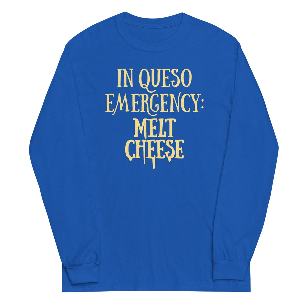 In Queso Emergency: Melt Cheese Unisex Long Sleeve Tee Hoodie, Sweatshirt | PureTeeCo.com (Image 4)