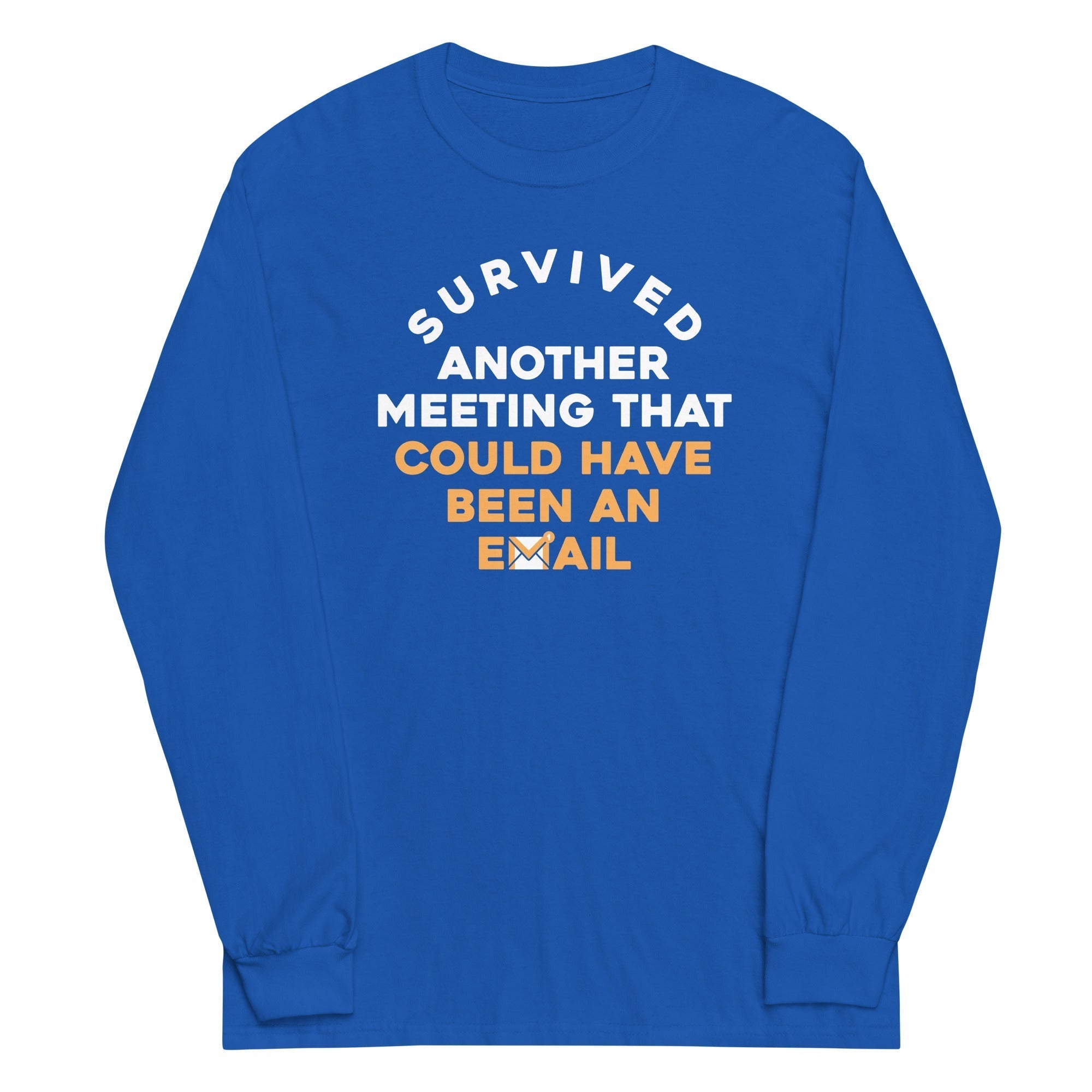 Survived Another Meeting Unisex Long Sleeve Tee Hoodie, Sweatshirt | PureTeeCo.com (Image 3)