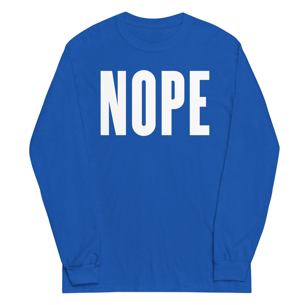 Nope Unisex Long Sleeve Tee Hoodie, Sweatshirt | PureTeeCo.com (Image 4)