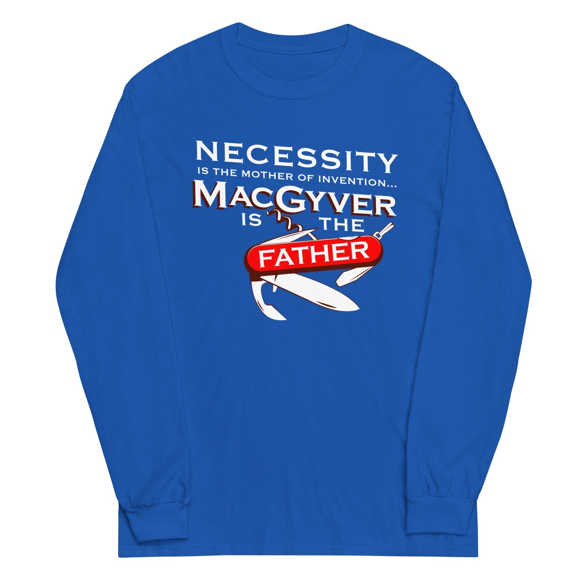 Necessity Is The Mother Unisex Long Sleeve Tee Hoodie, Sweatshirt | PureTeeCo.com (Image 3)
