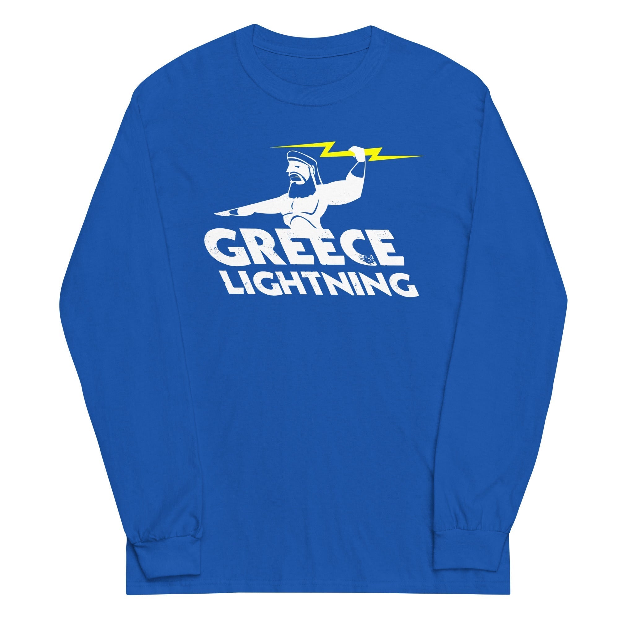 Greece Lightning Unisex Long Sleeve Tee Hoodie, Sweatshirt | PureTeeCo.com (Image 1)